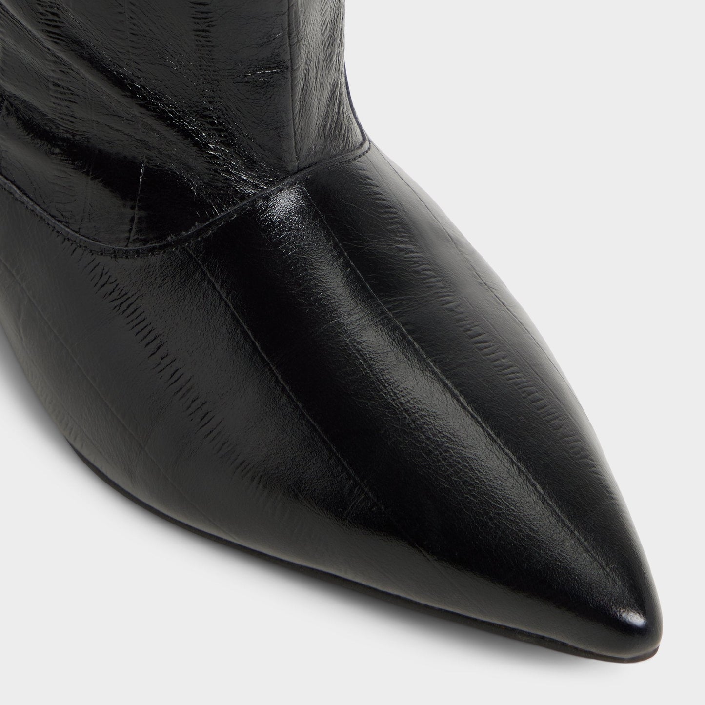 Everose in Black - Knee-high boot, Kitten heel - Black