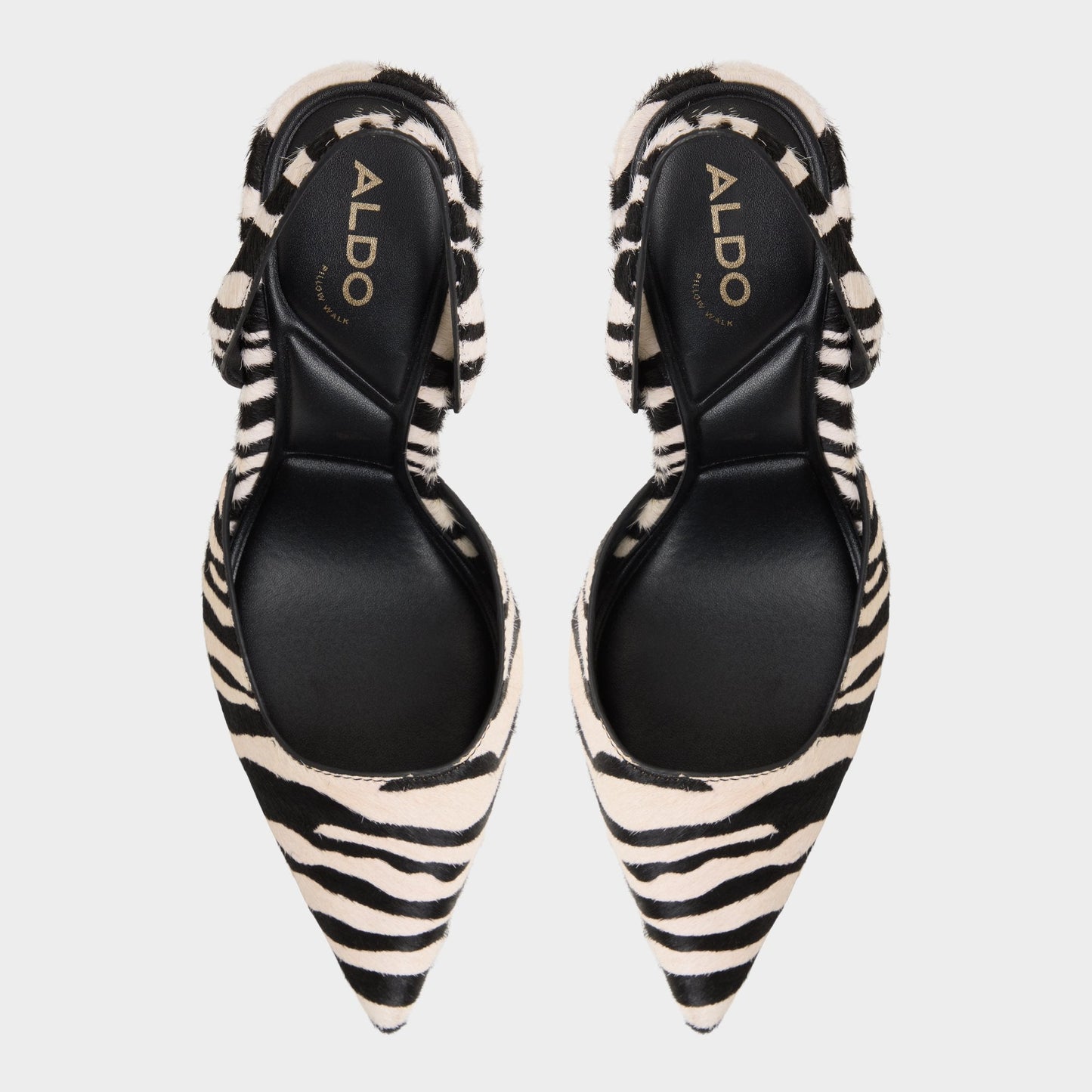 Berolden White/Black Women's Animal Prints - Slingback heel - White/Black