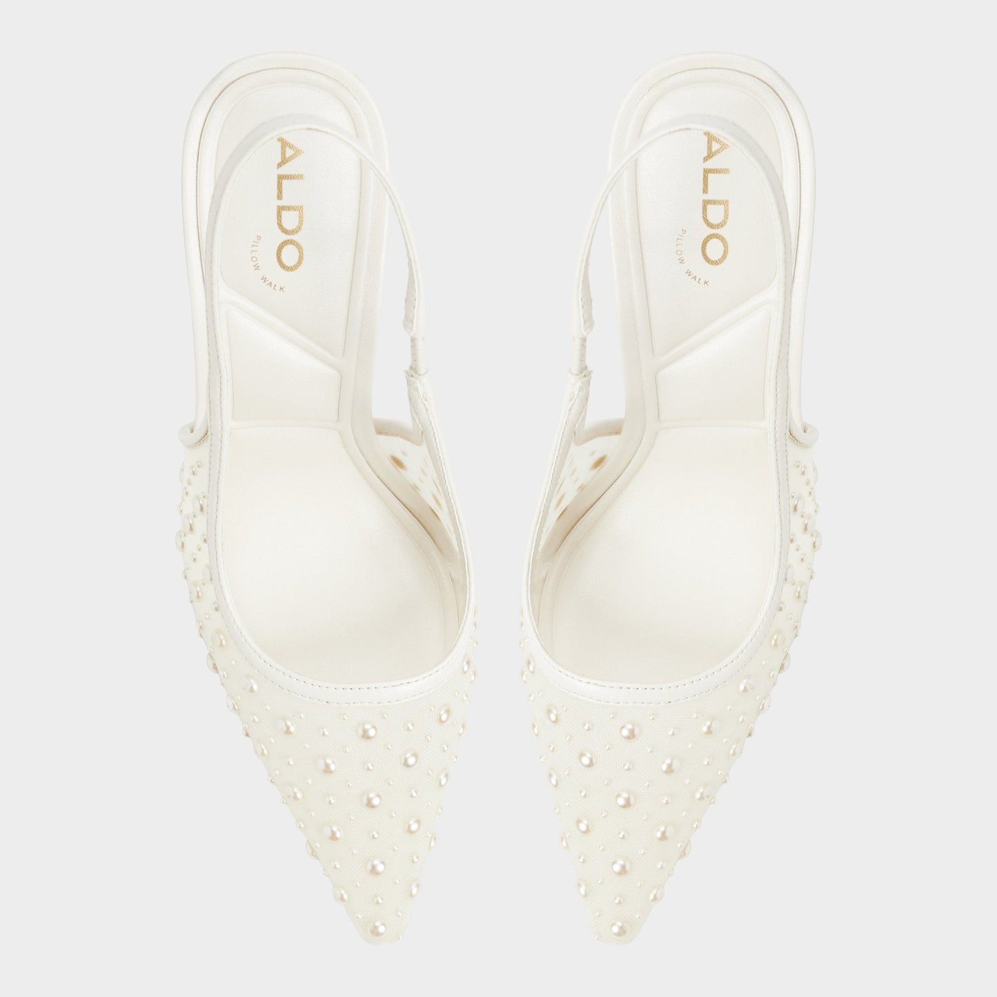 Pearlescent Other White Textile Mesh Women's Slingbacks - Slingback heel - Other White