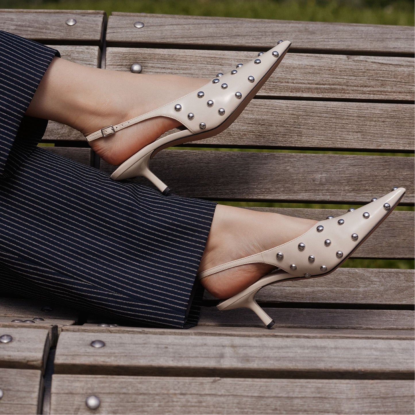 Naiarah in Cream 14118390 - Slingback heel, Stiletto heel - Cream