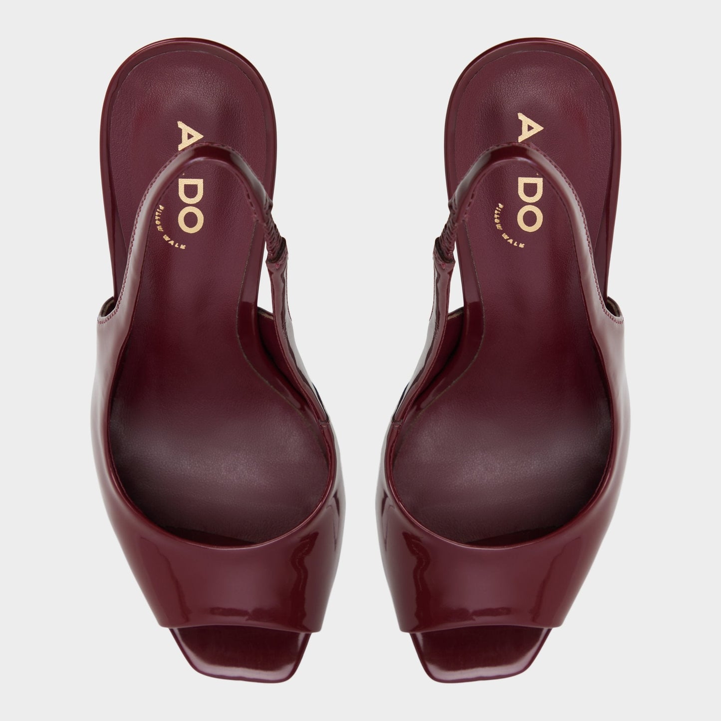 Thanlinie in Dark Red - Slingback heeled sandal, Platform - Dark Red