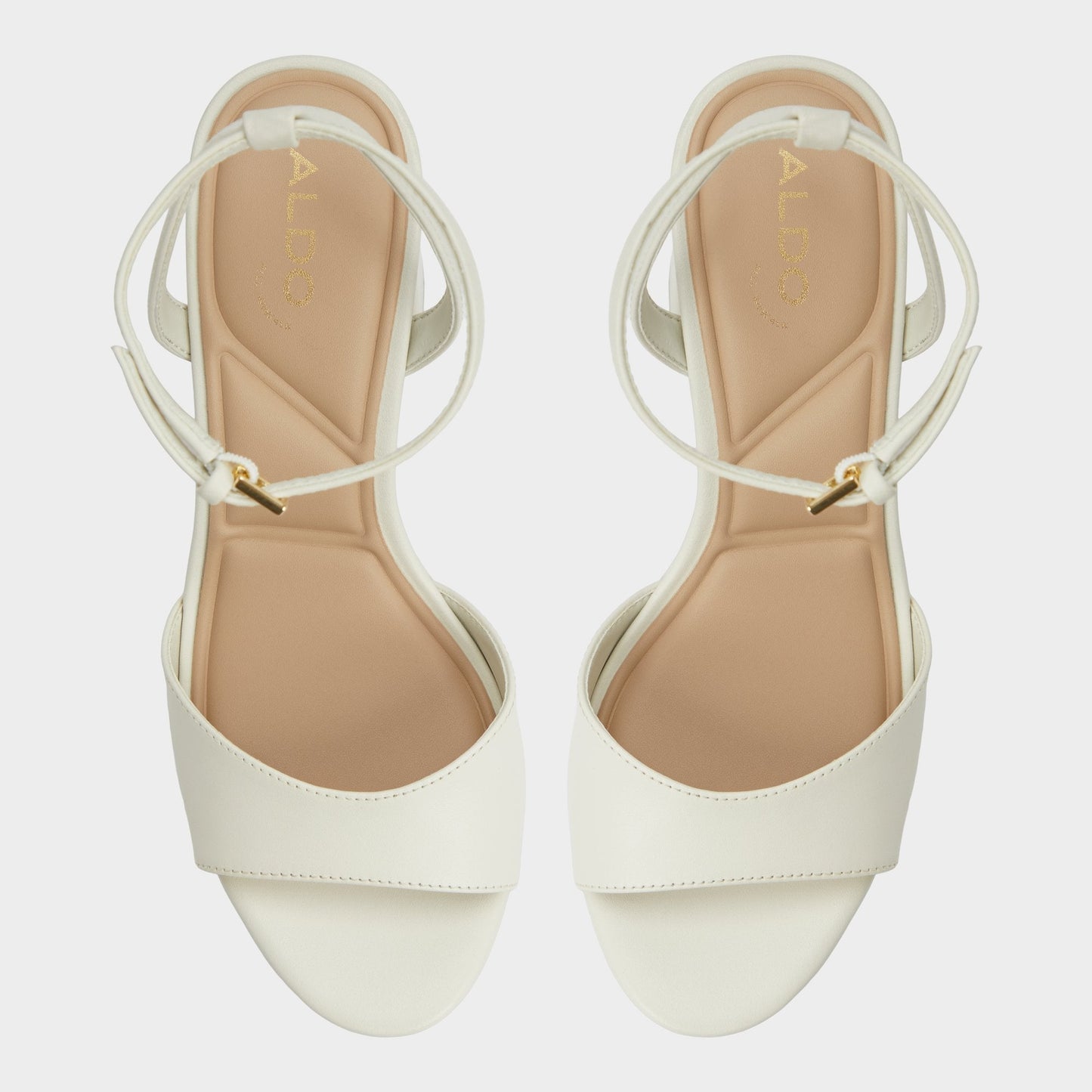 Gracious White/Bone Women's Block heels - Strappy heeled sandal, Block heel - White/Bone