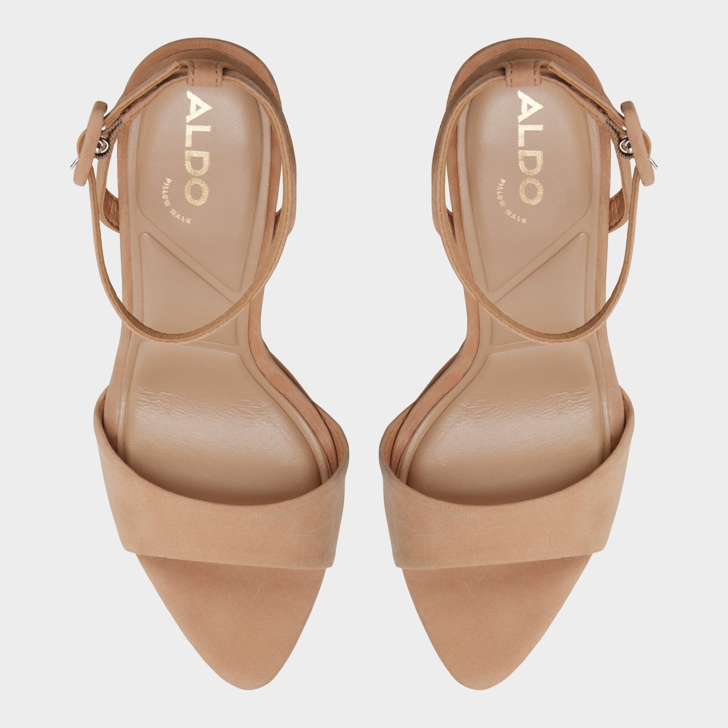 Ivette in Medium Beige - Strappy heeled sandal, Platform - Medium Beige