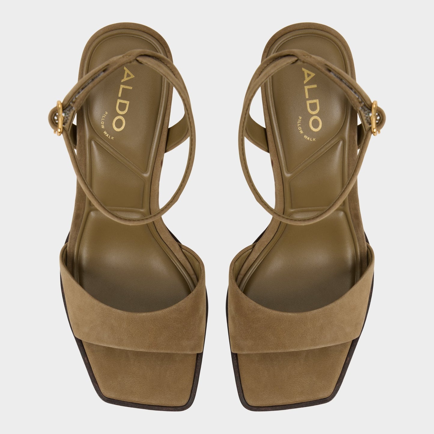 Lothon in Other Green - Strappy heeled sandal, Platform - Other Green