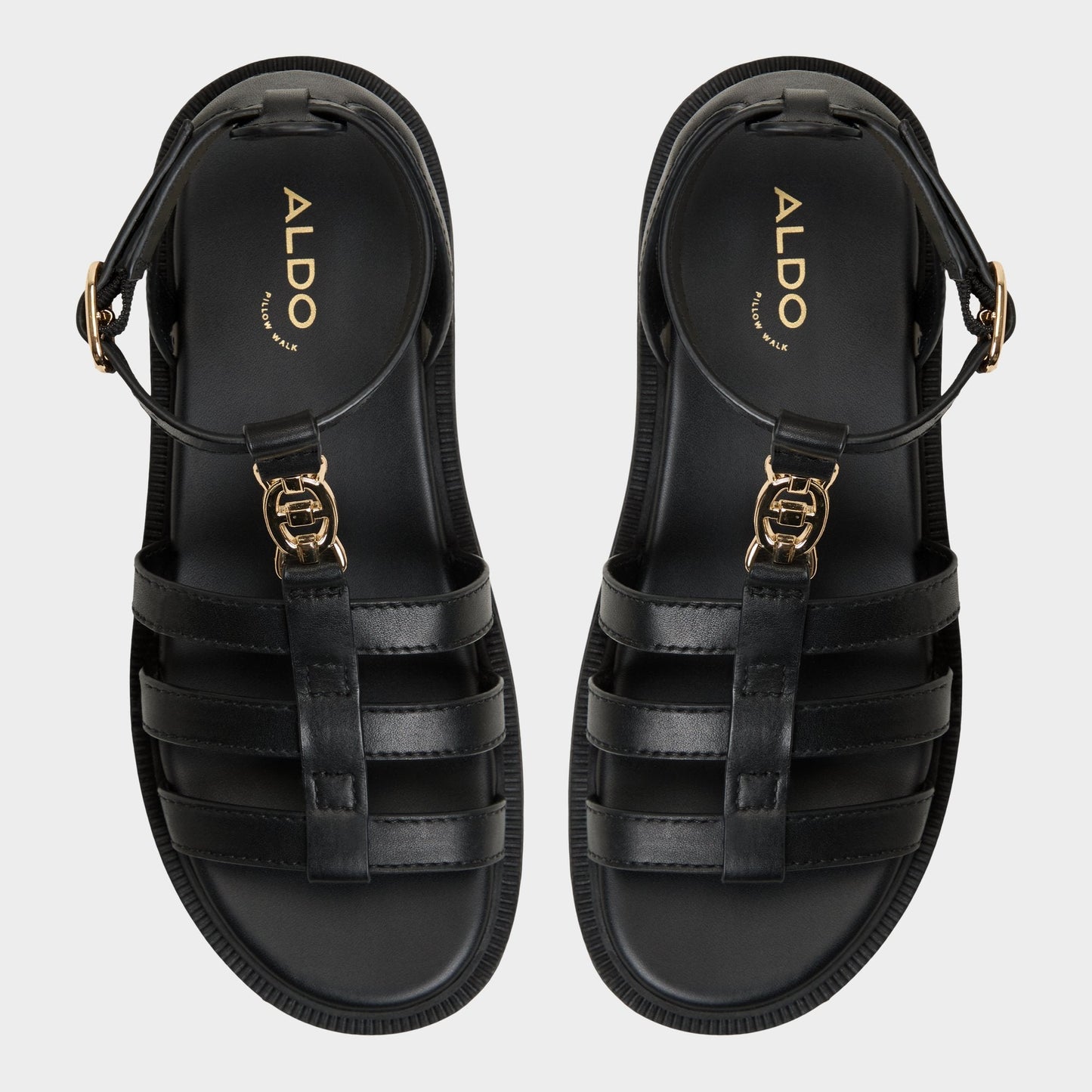 Lamington Black Women's Strappy sandals - Gladiator sandal, Lug sole - Black