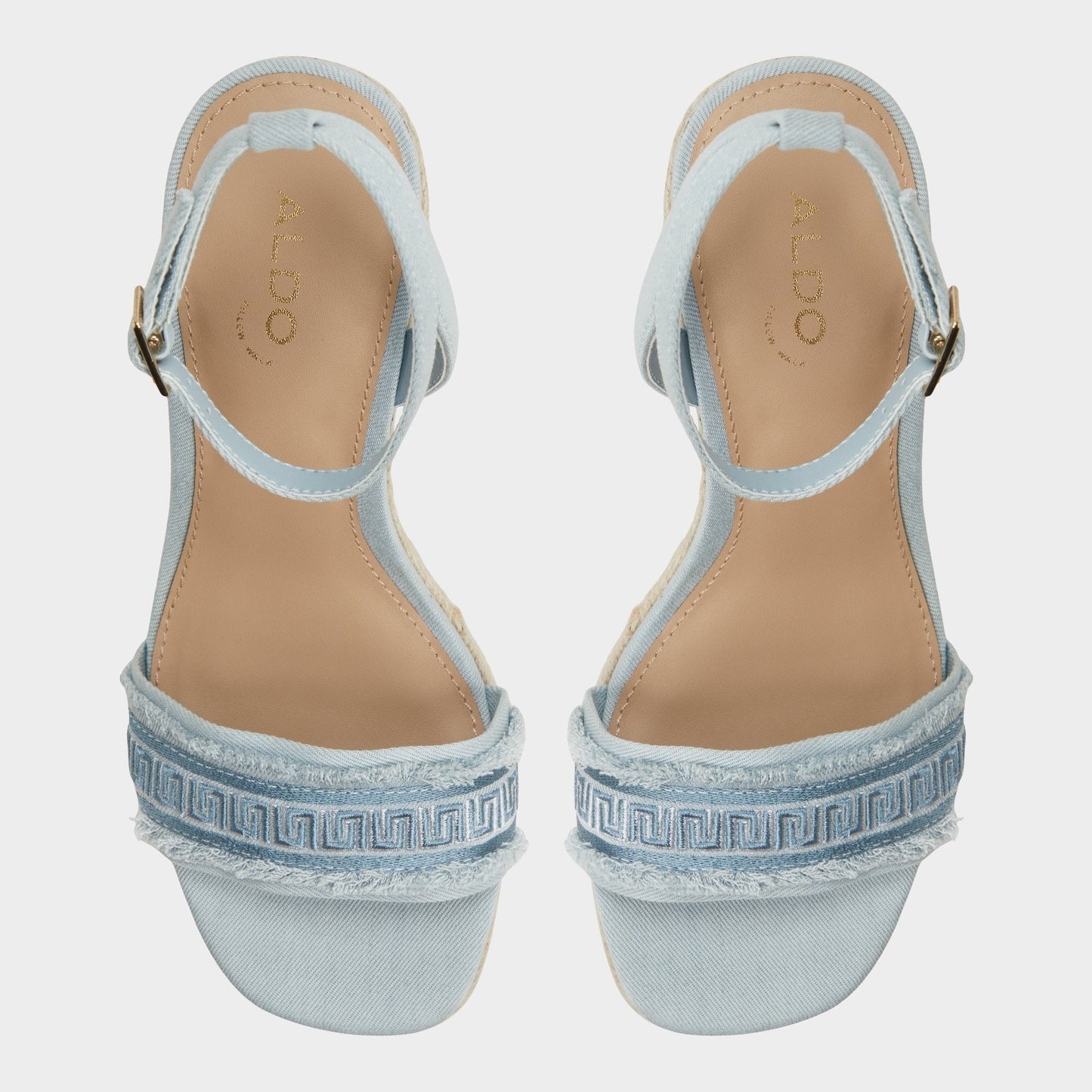 Aberitram Denim Women's Platform sandals - Wedge sandal - Denim
