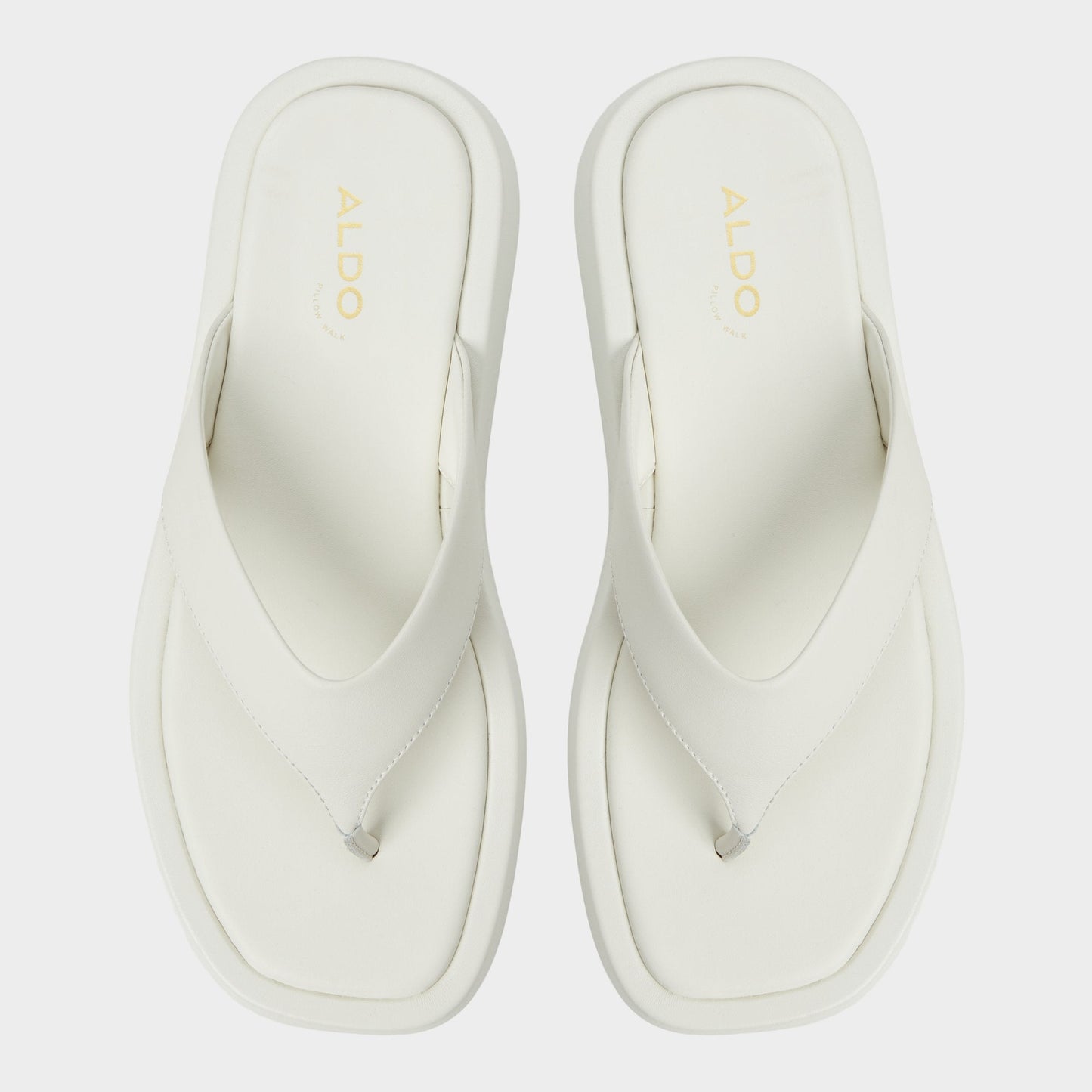 Grettle White/Bone Women's Flats - Flip flop, Flatform - White/bone