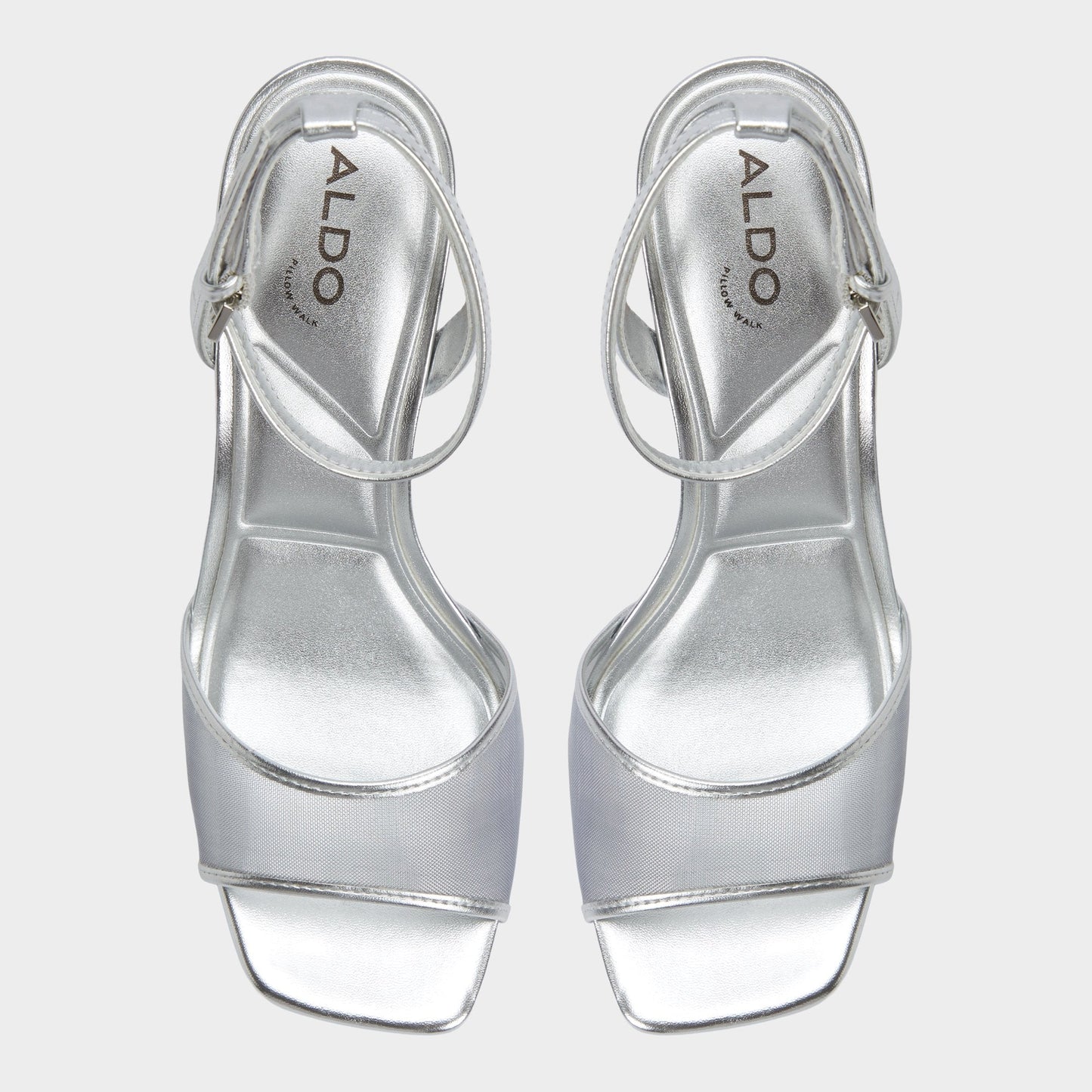 Chicglimmer Silver Women's Platform sandals - Strappy heeled sandal, Block heel - Silver