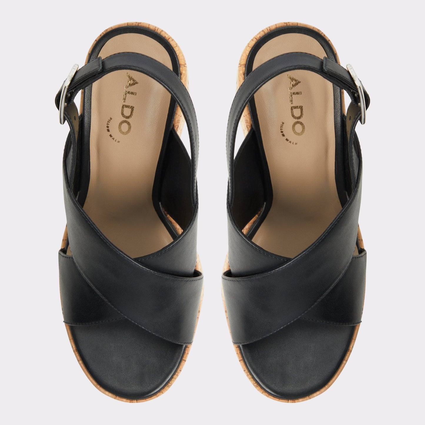 Sandcastle Black Women's Platform sandals - Strappy wedge sandal - Black