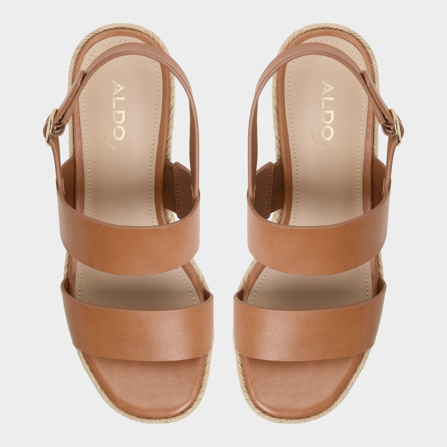 Keoni Medium Brown Women's Platform sandals - Wedge sandal - Medium brown