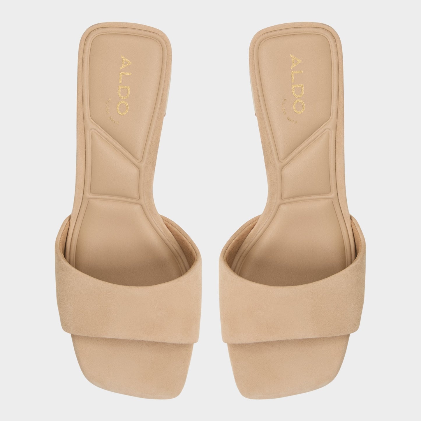 Tisha Beige Women's Heeled mules - Heeled mule, Block heel - Beige