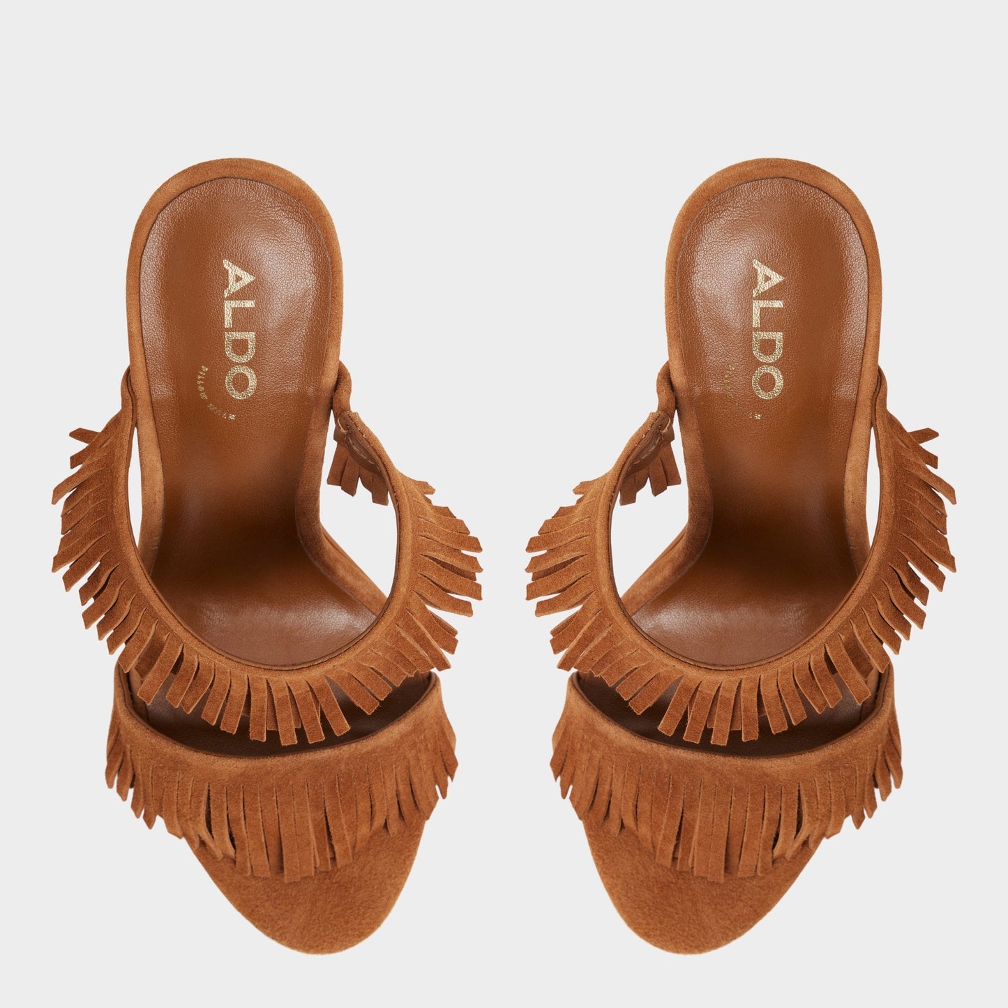 Nahanie in Medium Brown - Heeled mule, Stiletto heel - Medium Brown