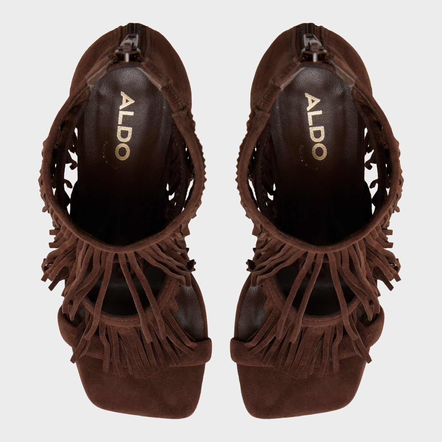 Nahana in Dark Brown - Strappy heeled sandal, Stiletto heel - Dark brown