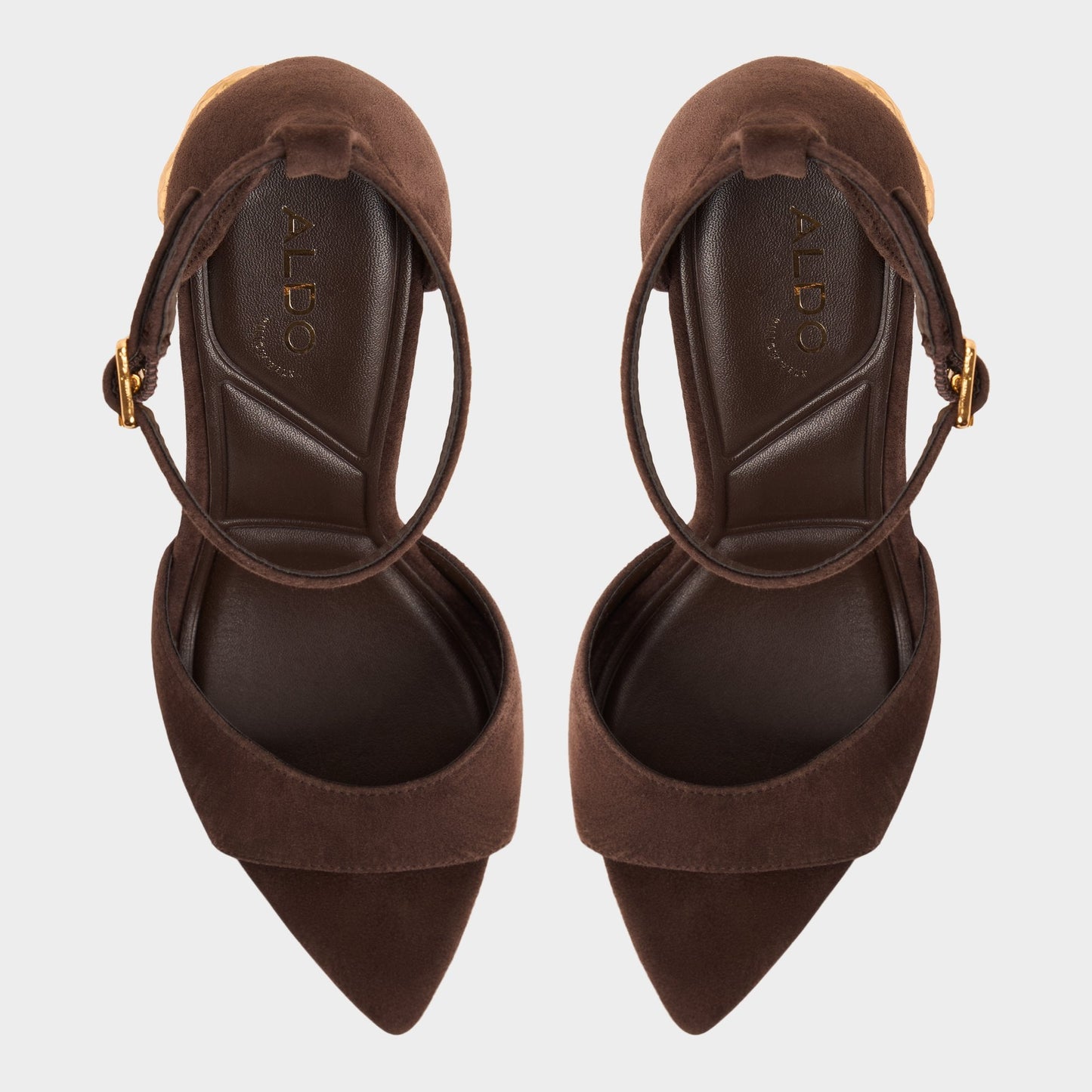 Medeza in Dark Brown - Strappy heeled sandal - Dark brown