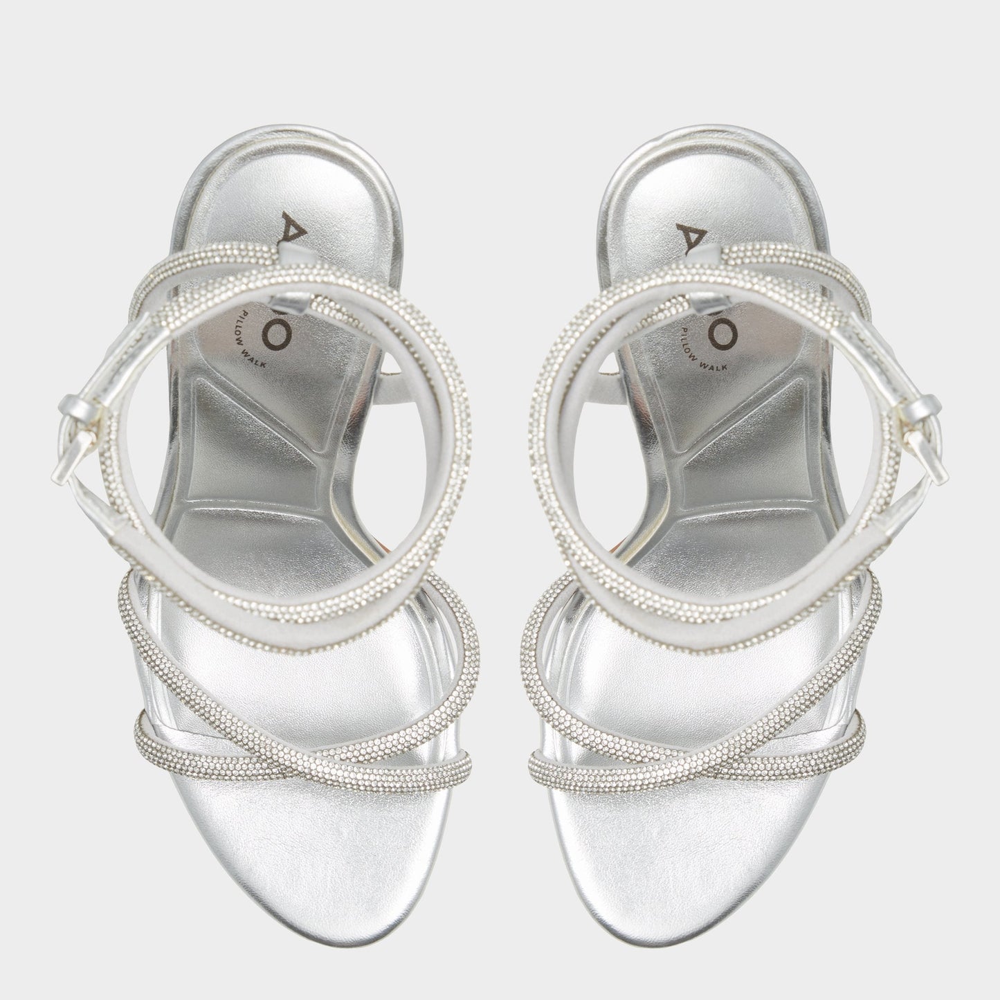 Manaelden Silver Women's Heeled sandals - Strappy heeled sandal, Stiletto heel - Silver