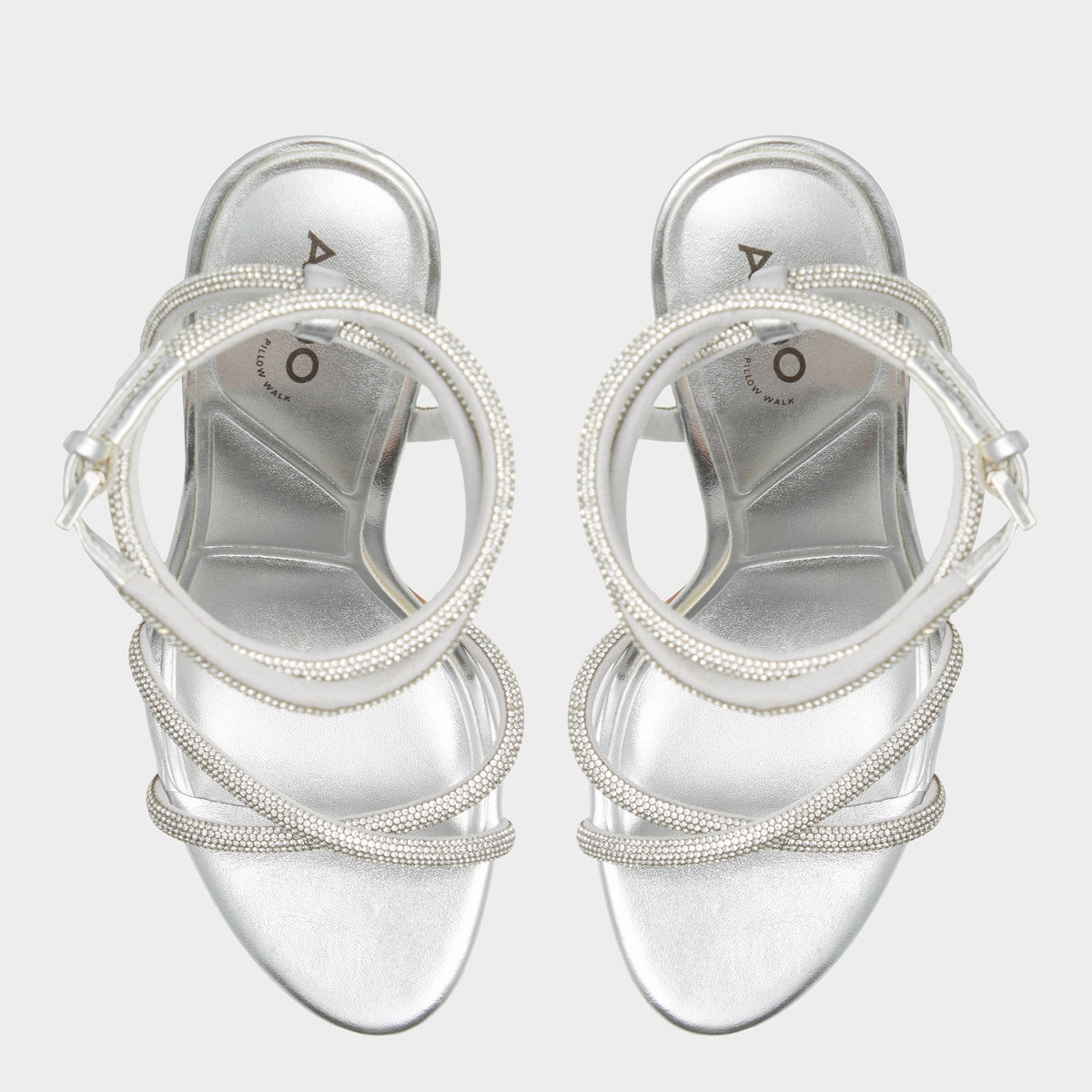 Manaelden Silver Women's Heeled sandals - Strappy heeled sandal, Stiletto heel - Silver