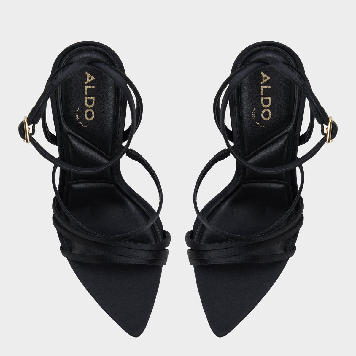 Solania Black Women's Strappy sandals - Strappy heeled sandal, Stiletto heel - Black