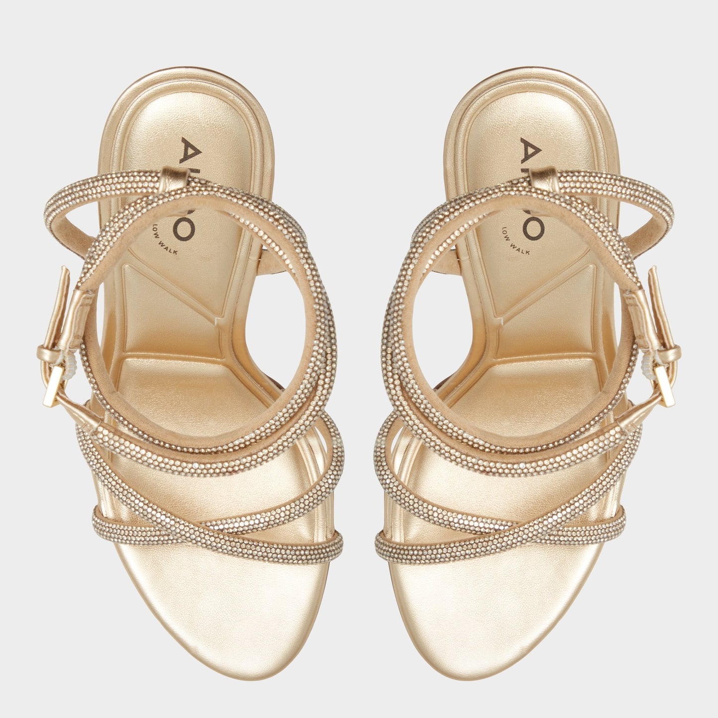 Manaelden Gold Women's Heeled sandals - Strappy heeled sandal, Stiletto heel - Gold
