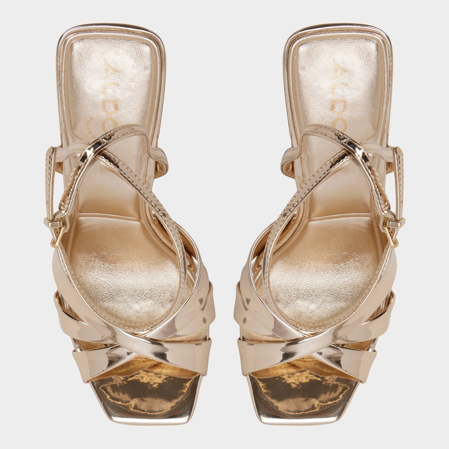 Meteora in Gold - Strappy heeled sandal, Stiletto heel - Gold