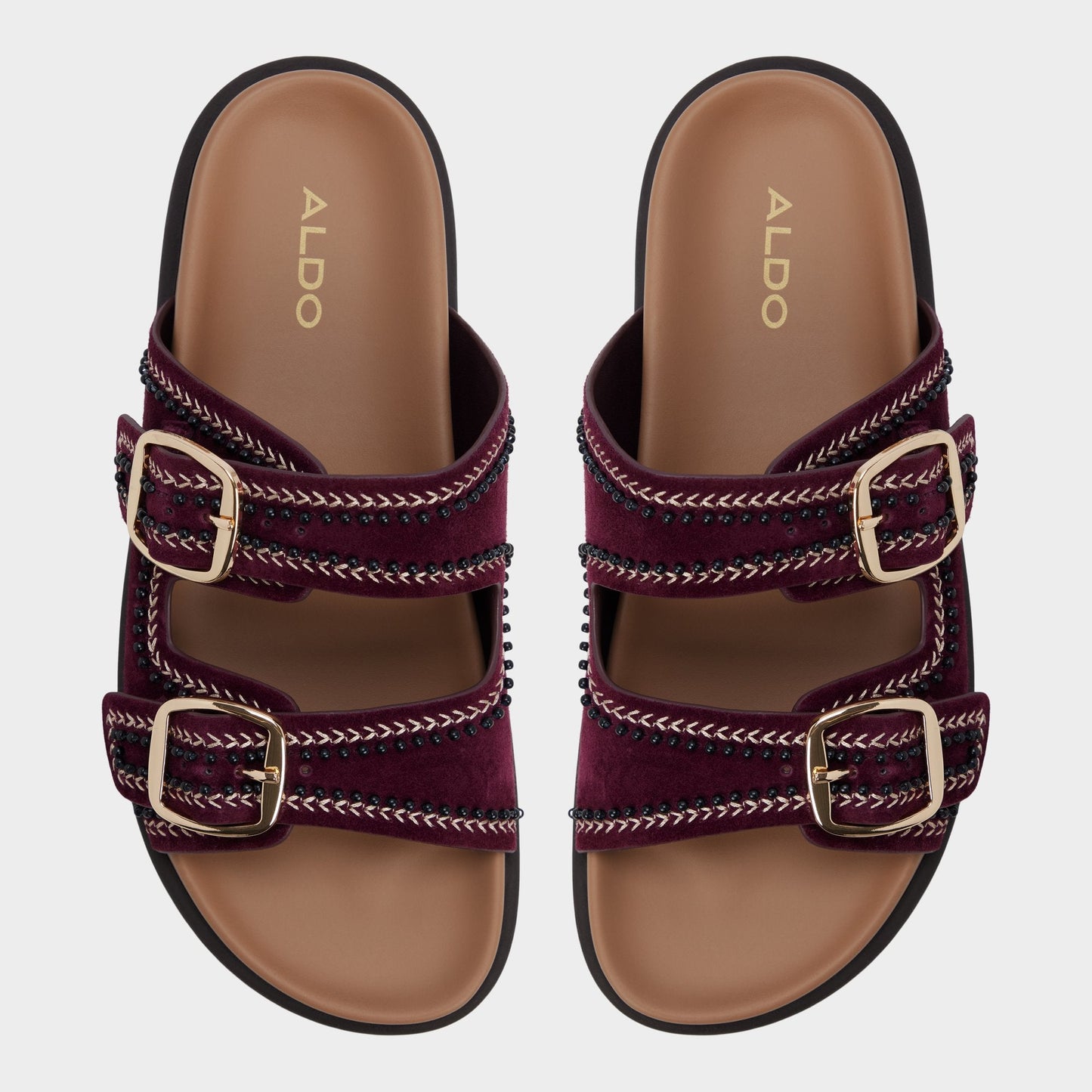 Bohochic in Bordo - Footbed sandal, Footbed sandal - Bordo