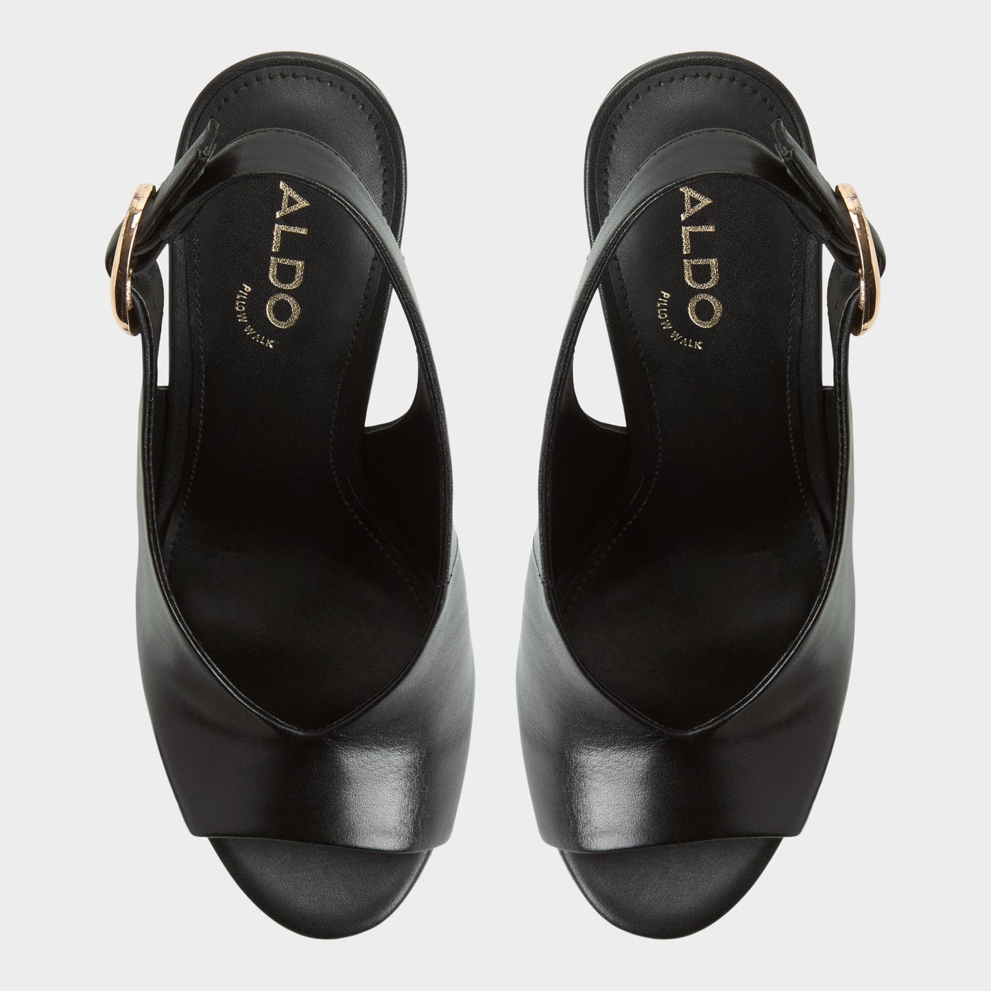 Tatianah in Black - Sling back heeled sandal, Wedge heel - Black