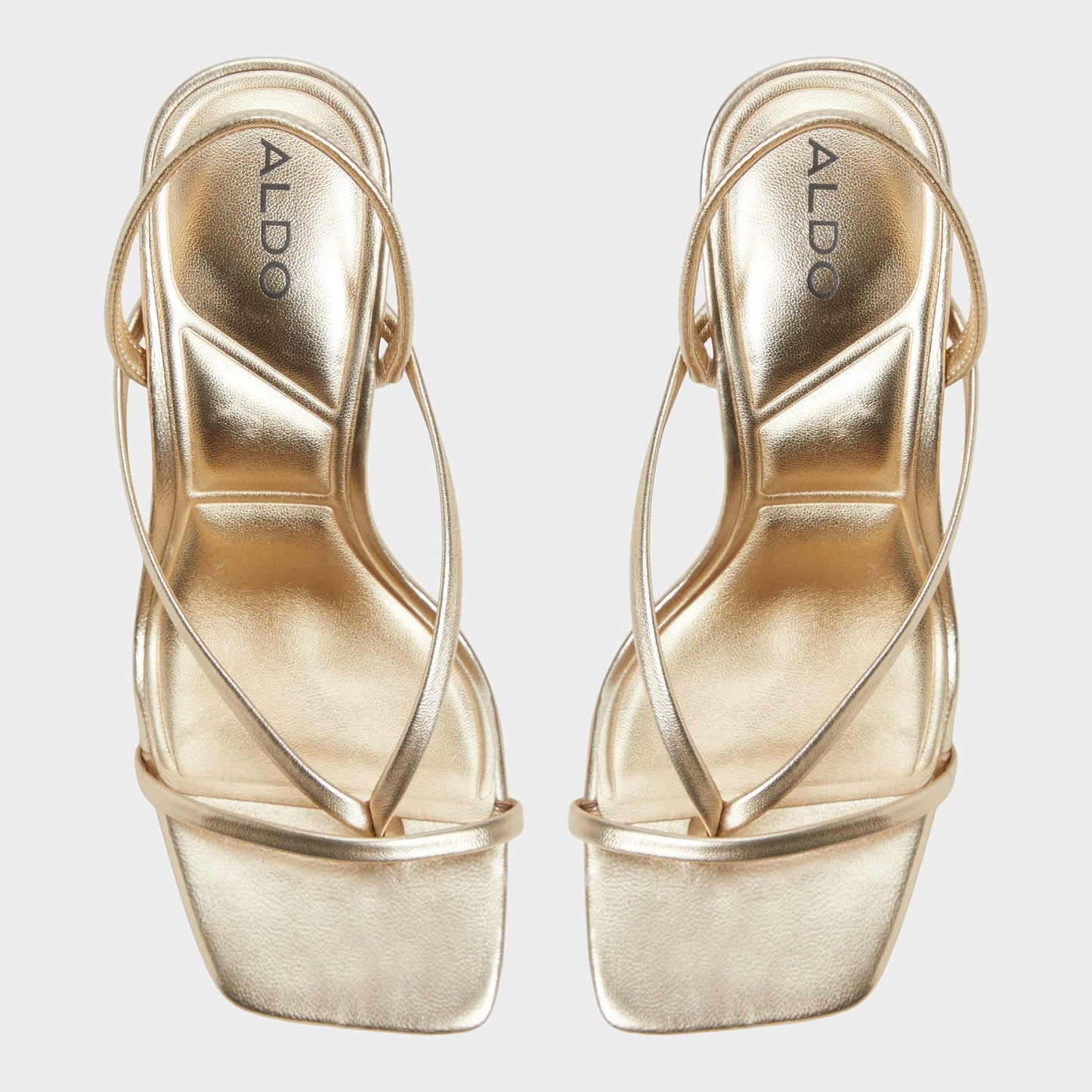 Riva Gold Women's Strappy sandals - Sling back heeled sandal, Stiletto heel - Gold