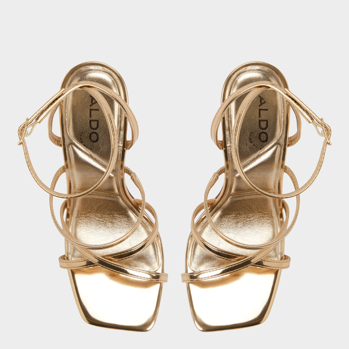 Galoi Gold Women's Iridescent metallics - Strappy heeled sandal - Gold