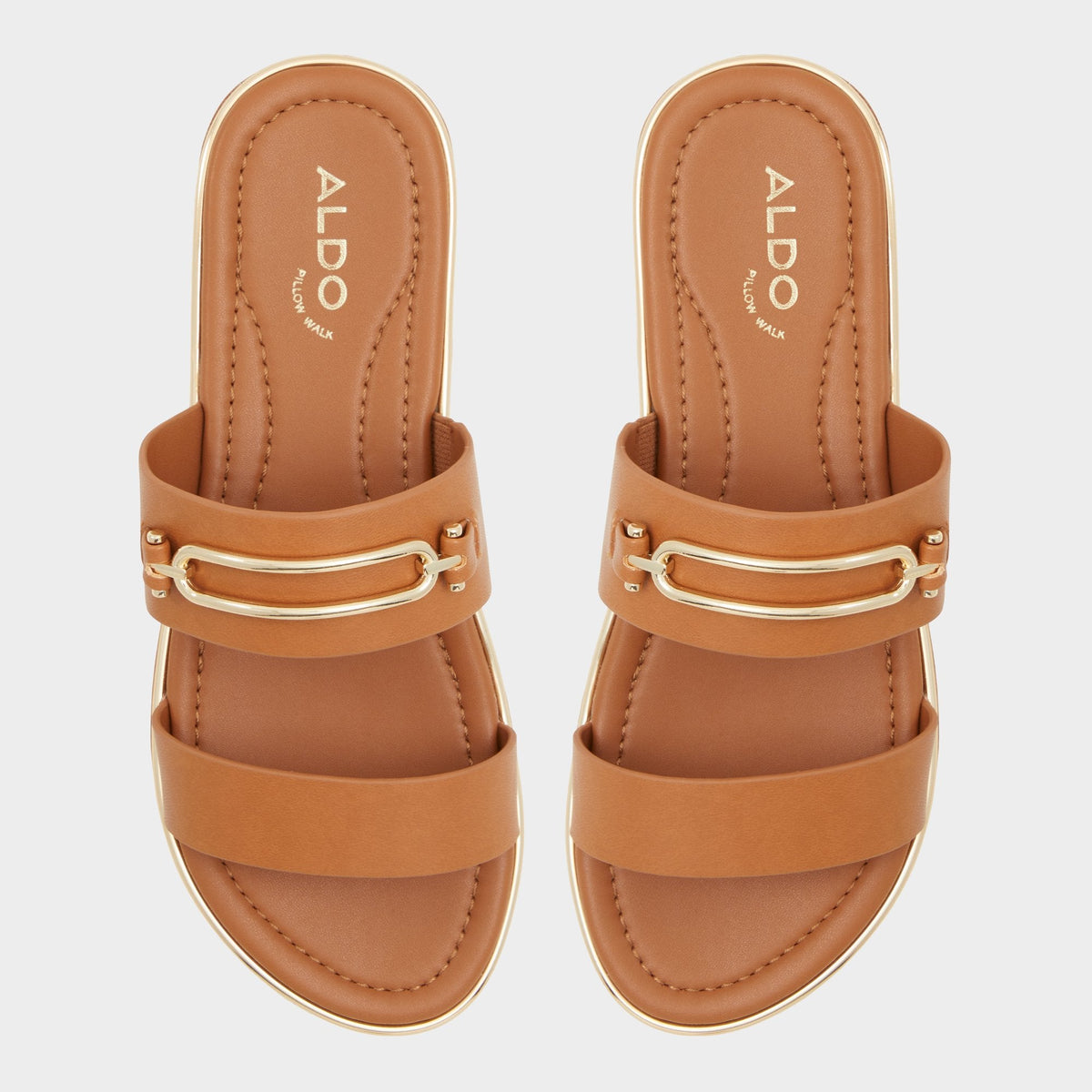 Lagoon Other Brown Women's Flats - Strappy flat sandal, Footbed sandal - Other brown