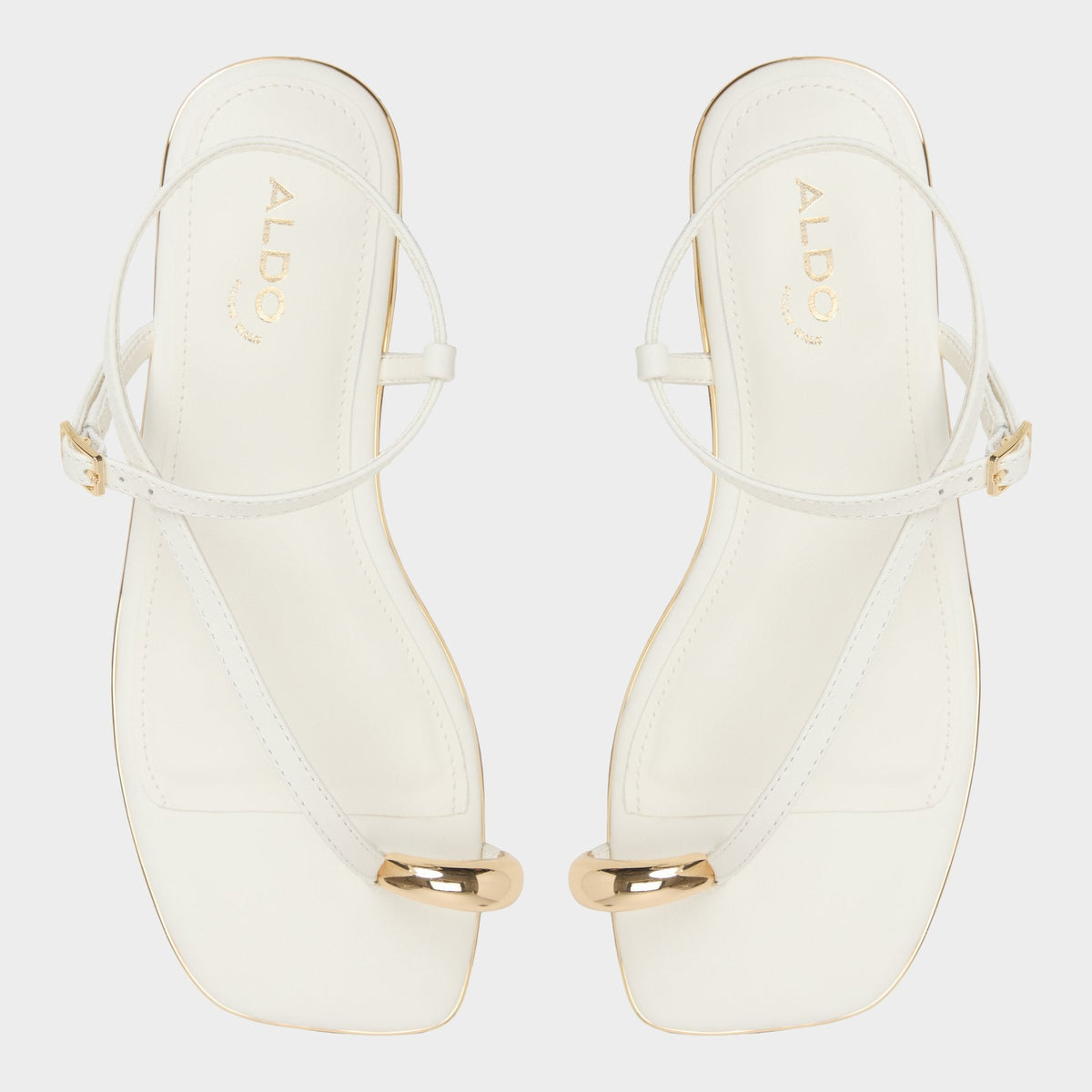 Jomalina White Women's Flats - Strappy flat sandal - White
