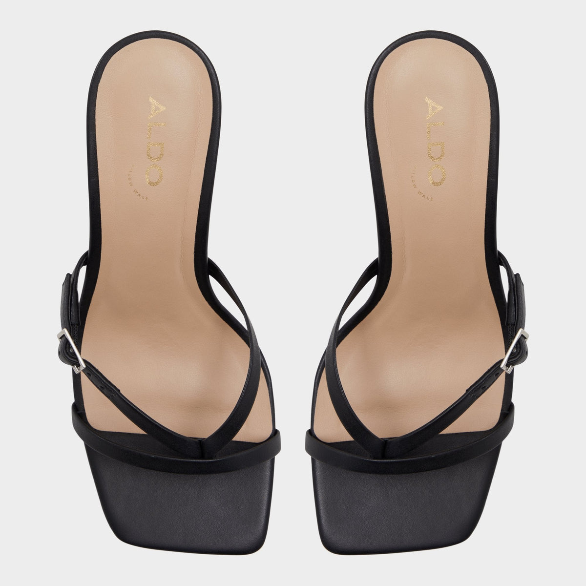 Gannever Black Women's Thong Sandals - Heeled flip flop, Stiletto heel - Black