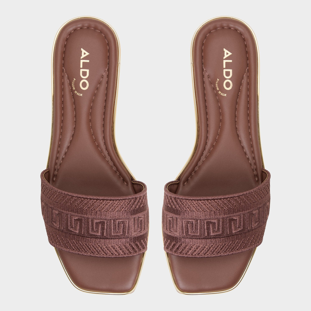 Oceania Medium Brown Women's Flats - Slide sandal - Medium Brown