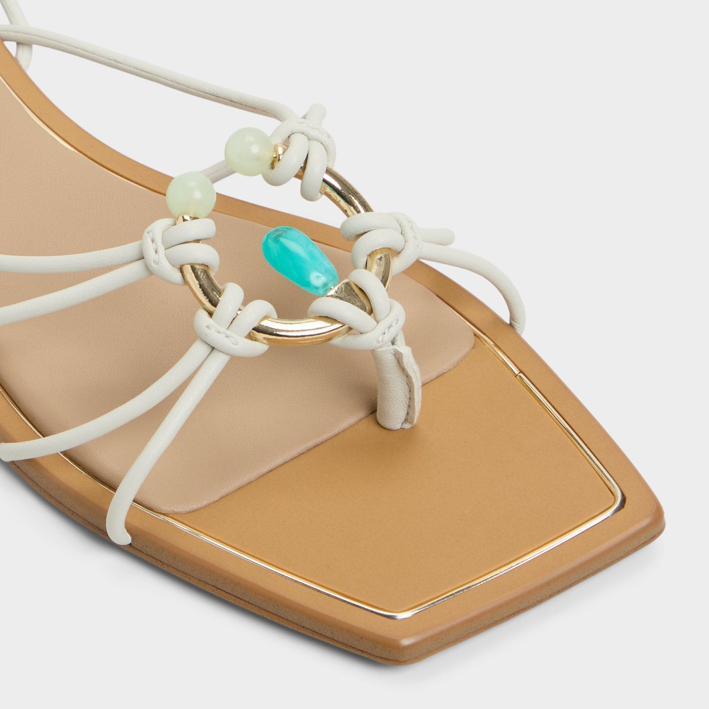 Nirena White/Bone Women's Flats - Strappy flat sandal - White/bone