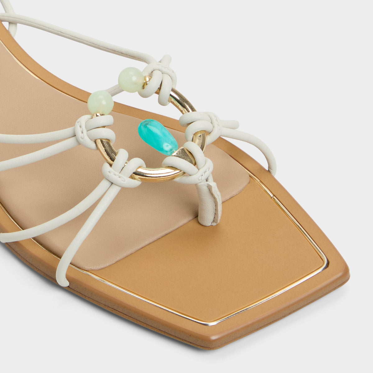 Nirena White/Bone Women's Flats - Strappy flat sandal - White/bone