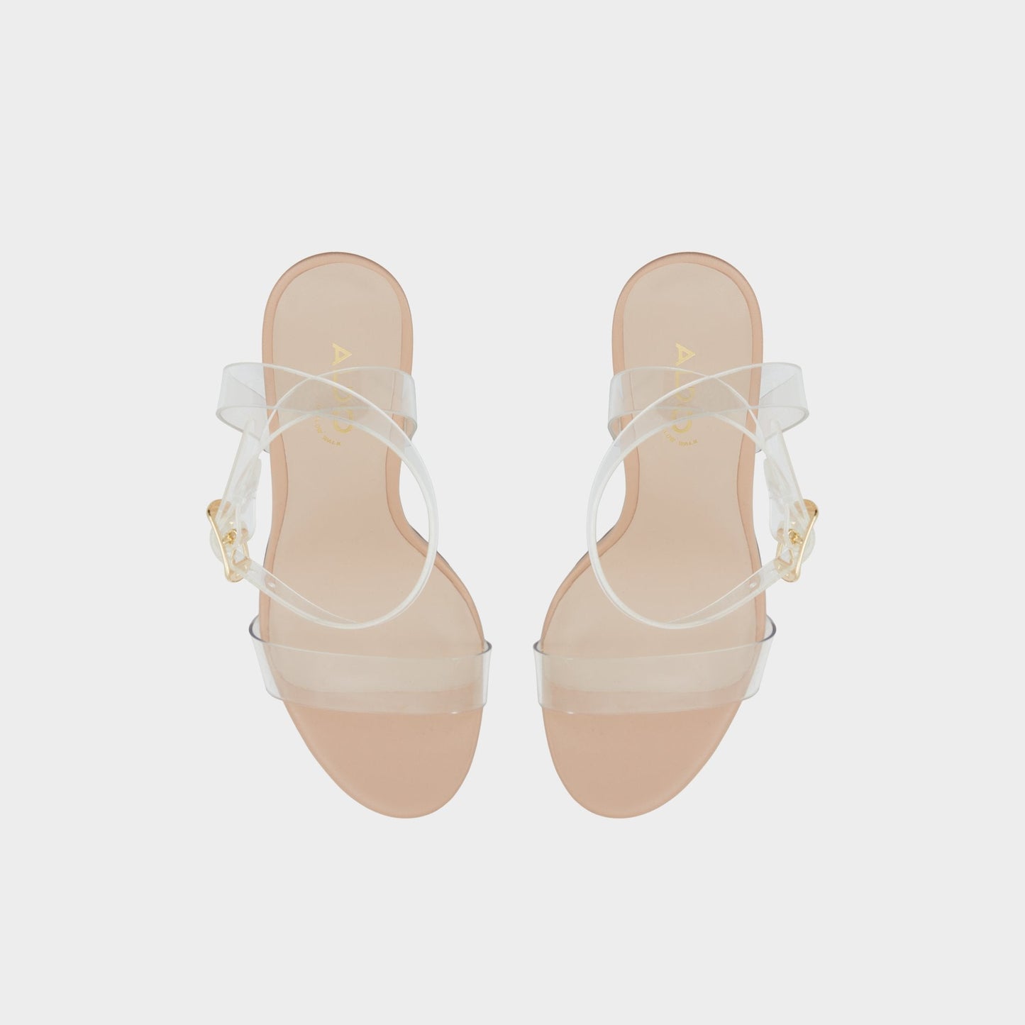 Aniwien Bone Women's Strappy sandals - Strappy heeled sandal, Block heel - Bone
