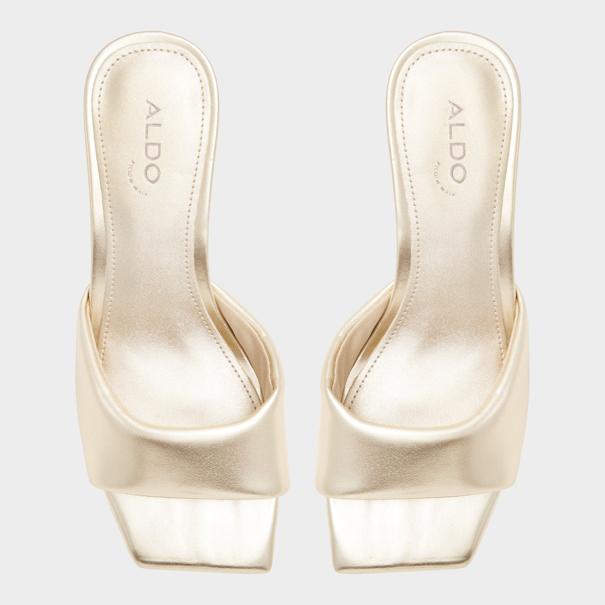Aneka Gold Women's Heeled mules - Heeled mule, Block heel - Gold