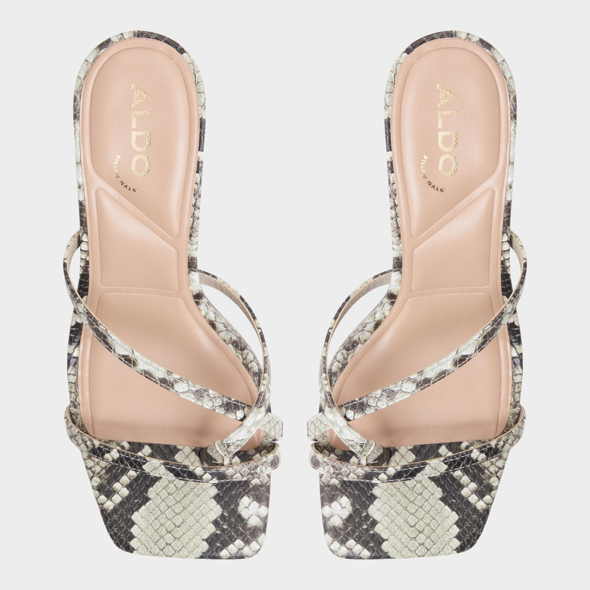 Calypsa White/Black Women's Animal Prints - Strappy heeled sandal - White/Black