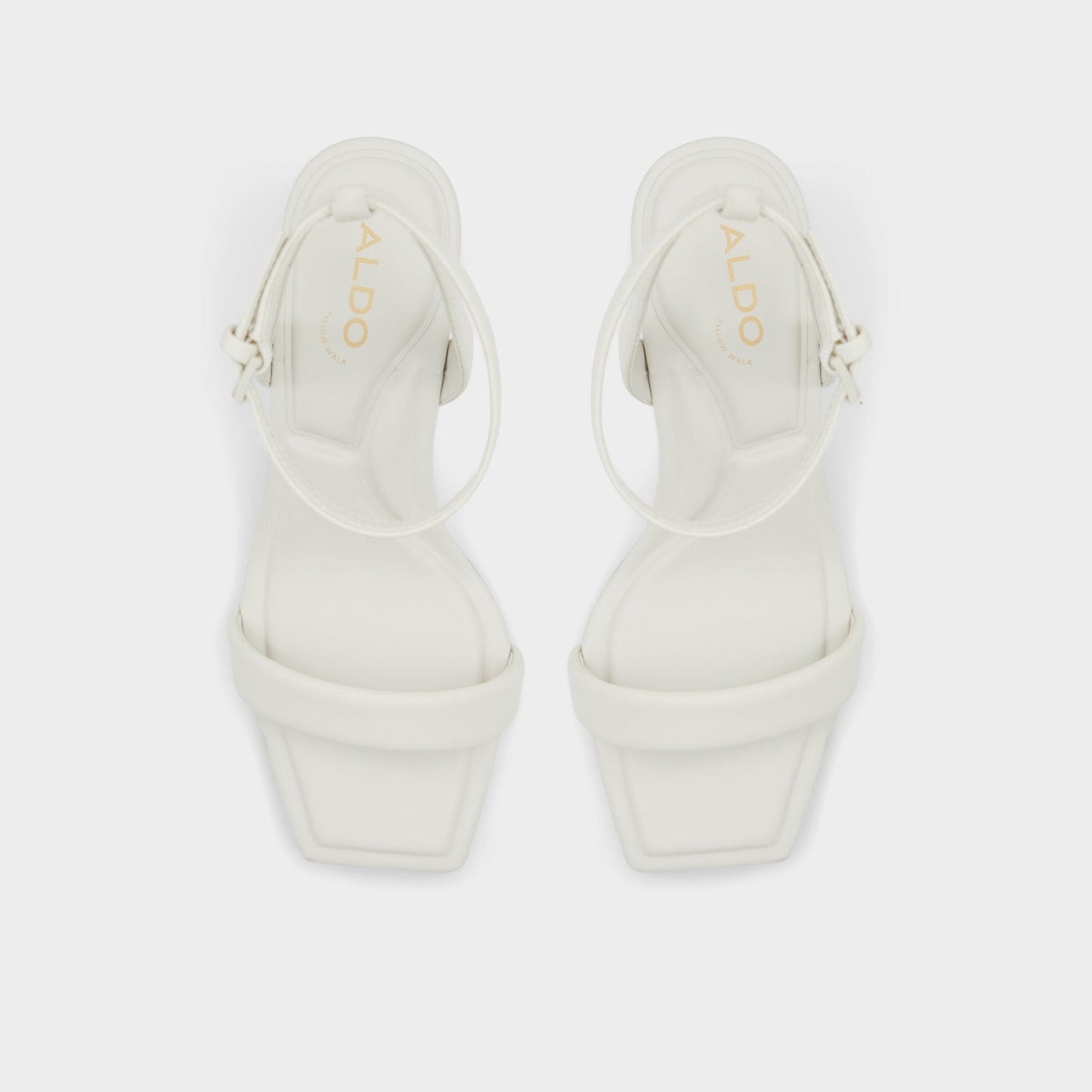 Aurorai White/Bone Women's Strappy sandals - Strappy heeled sandal, Block heel - White/Bone