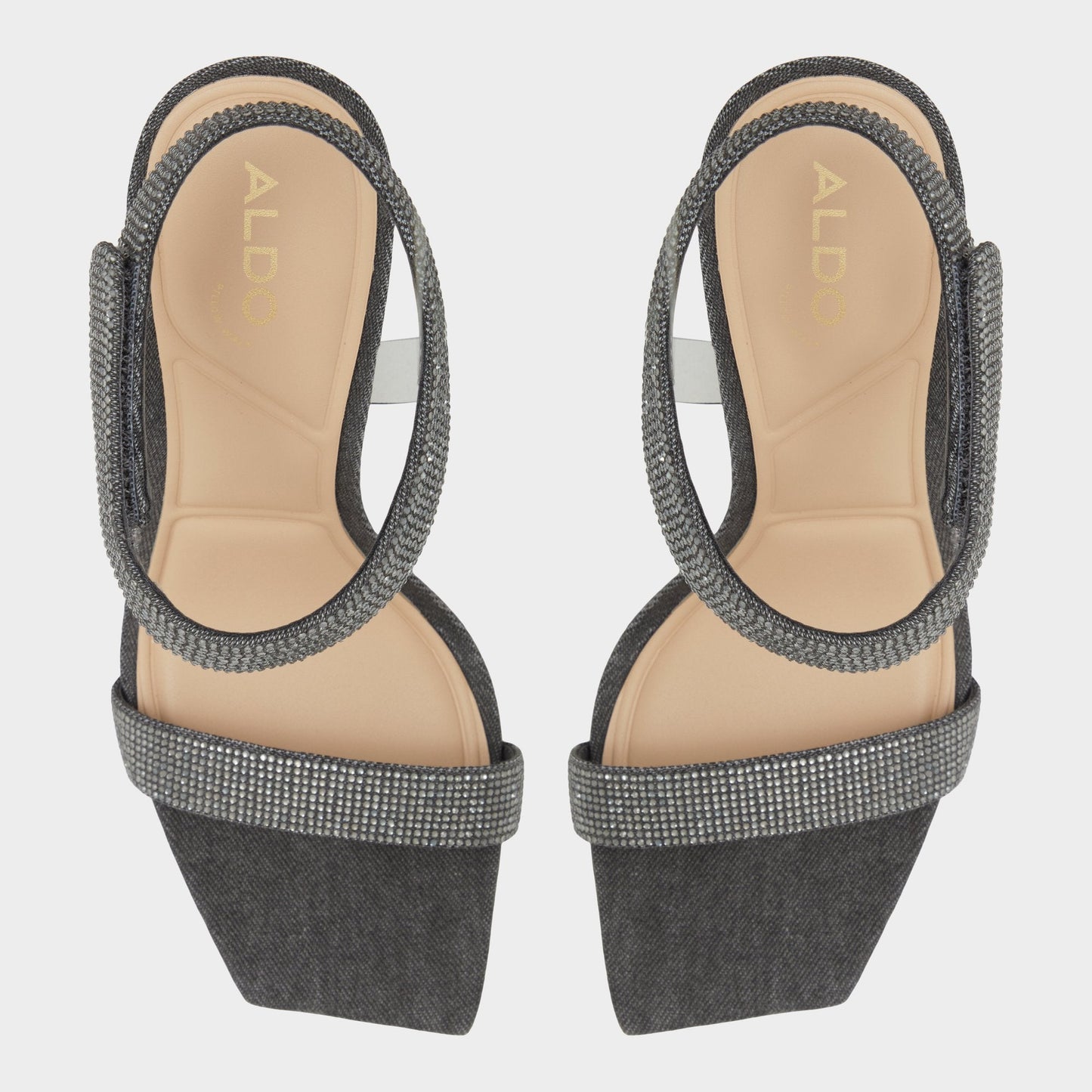 Rosy Dark Grey Women's Strappy sandals - Strappy heeled sandal - Dark Grey