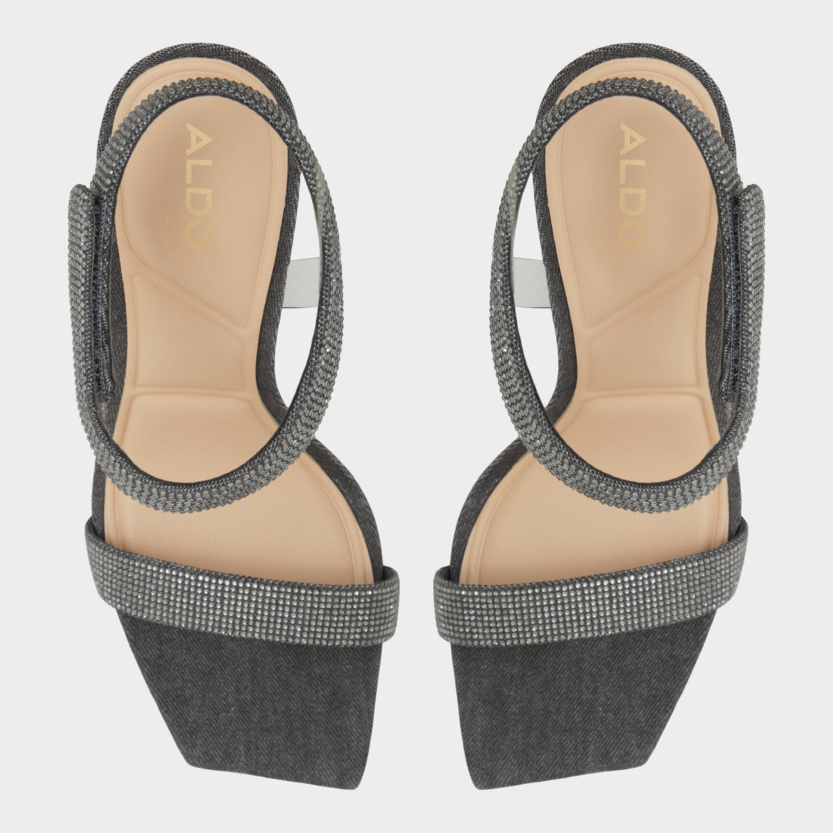 Rosy Dark Grey Women's Strappy sandals - Strappy heeled sandal - Dark Grey