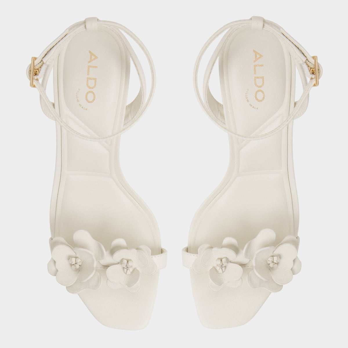 Daisylily White/Bone Women's Heeled sandals - Strappy heeled sandal, Stiletto heel - White/bone