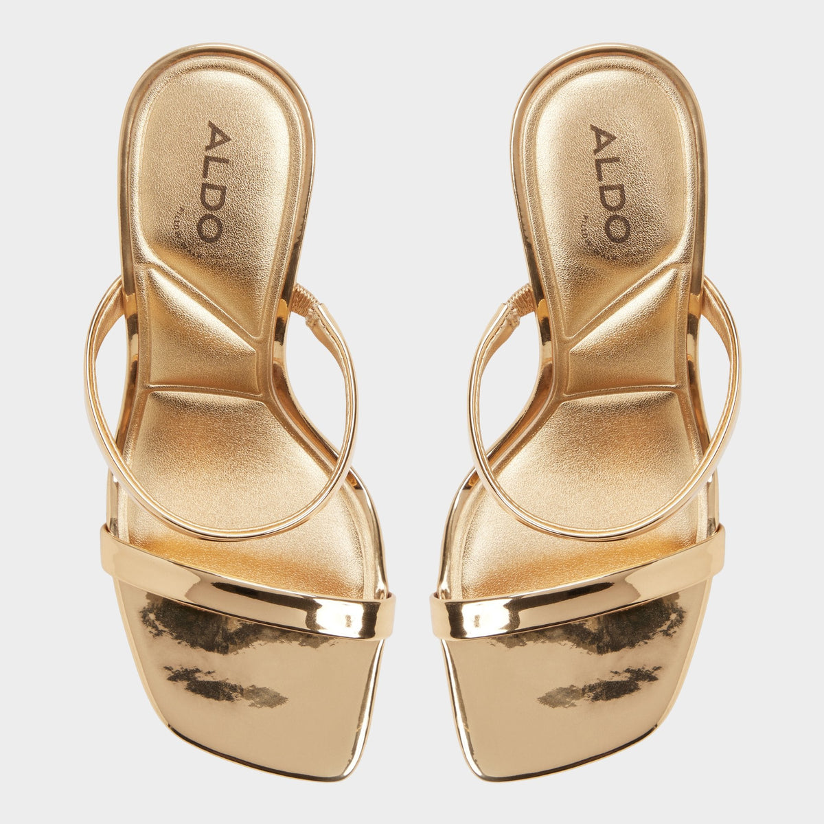 Evalyn in Gold - Strappy heeled sandal, Stiletto heel - Gold