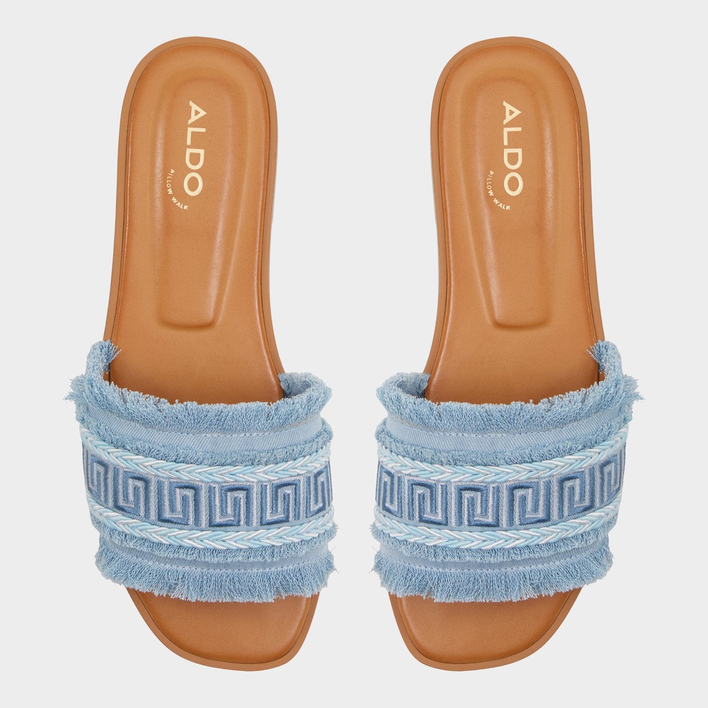 Nalani Medium Blue Women's Flats - Slide sandal - Medium Blue