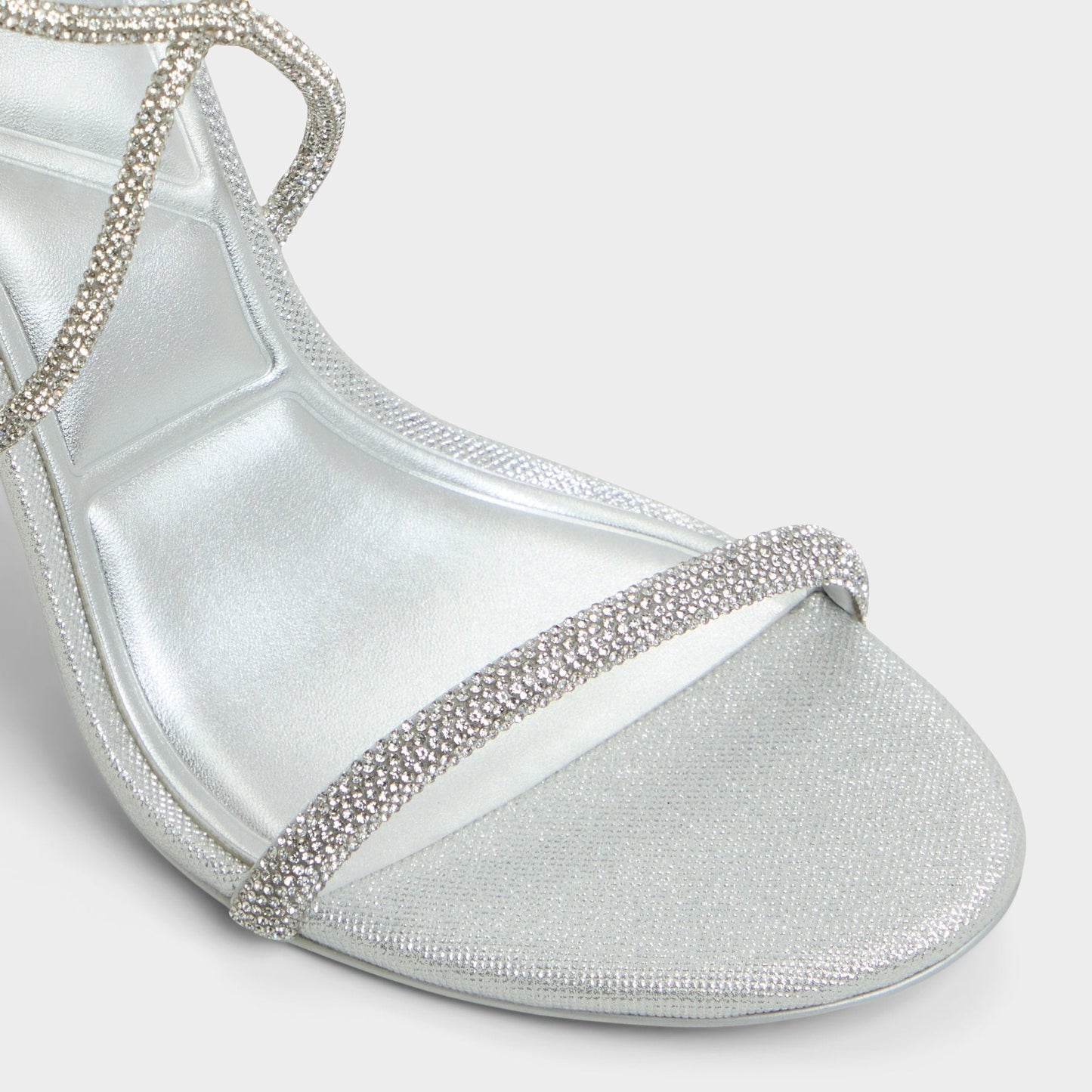Caladonia Silver Women's Iridescent metallics - Strappy heeled sandal, Stiletto heel - Silver