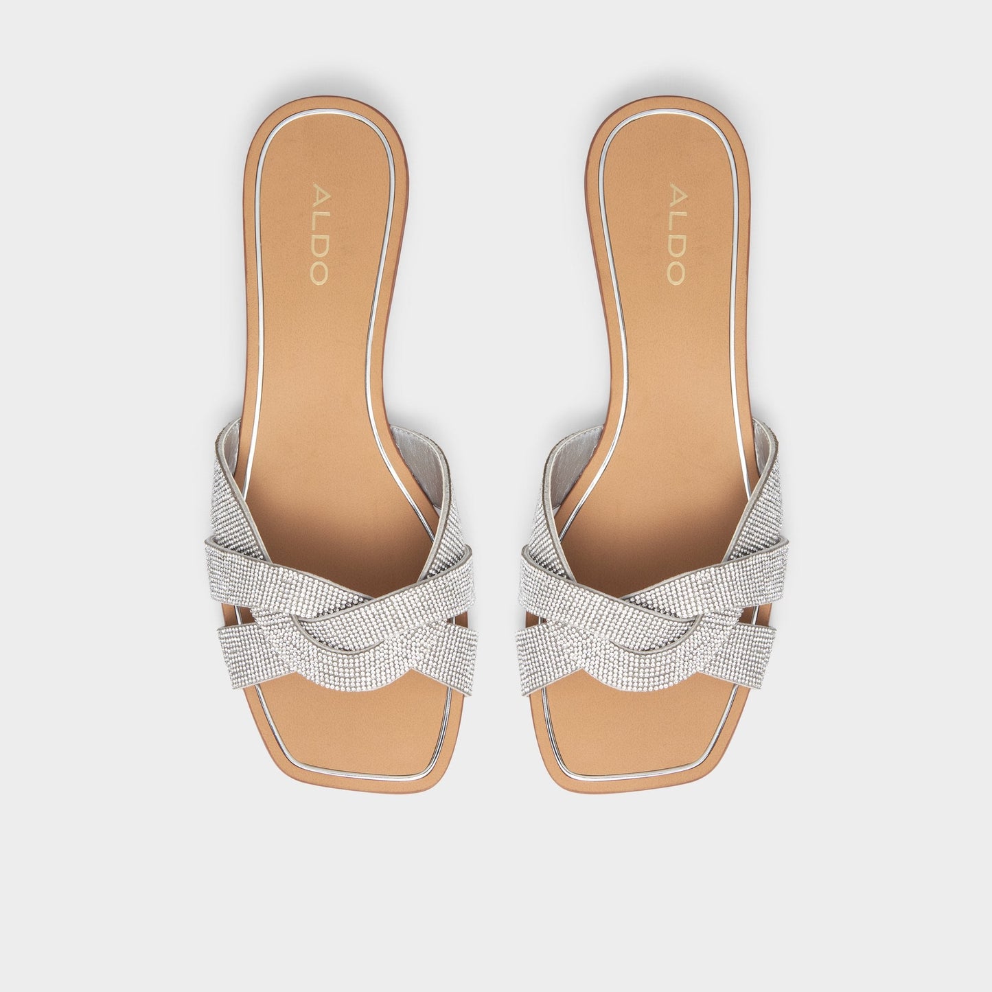 Coredith Silver Women's Flats - Slide sandal - Silver