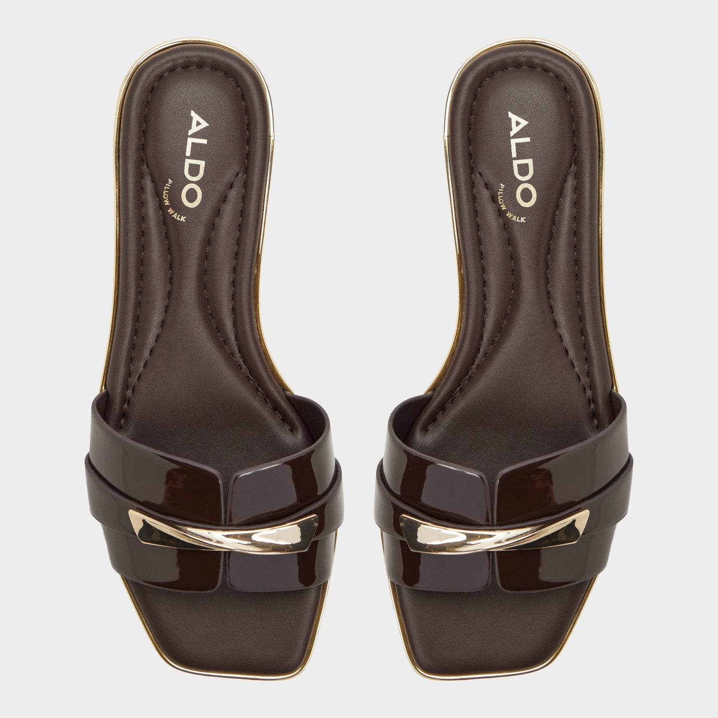 Darlina Medium Brown Women's Flats - Slide sandal - Medium brown