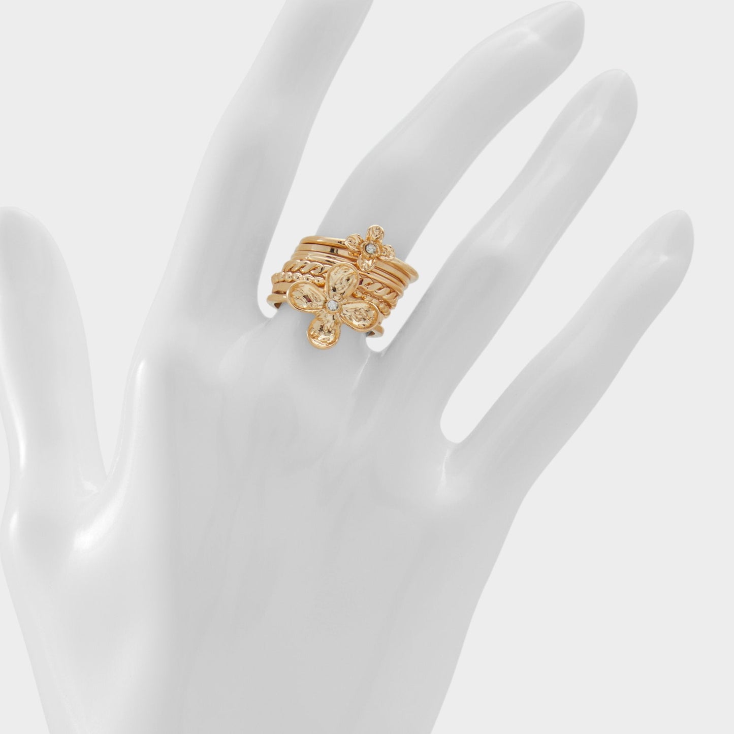 Kiliwiel Gold/Clear Multi Women's Rings - Multi finger rings - Gold/Clear Multi