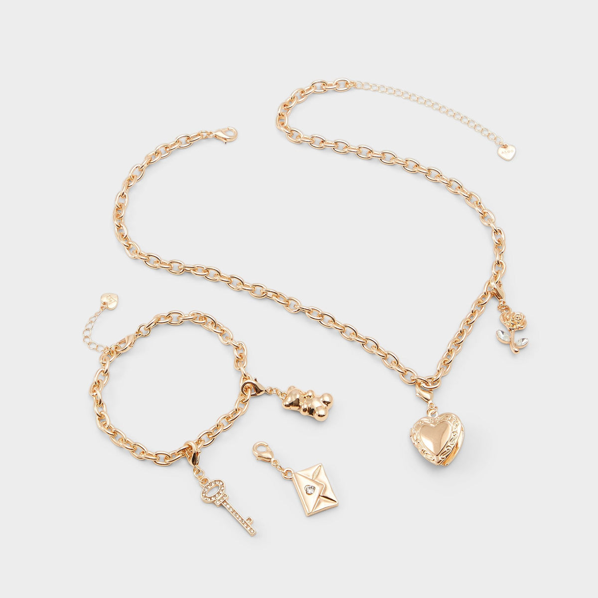Bemyvalentine Gold/Clear Multi Women's Specialty - Necklace & bracelet set - Gold/Clear Multi