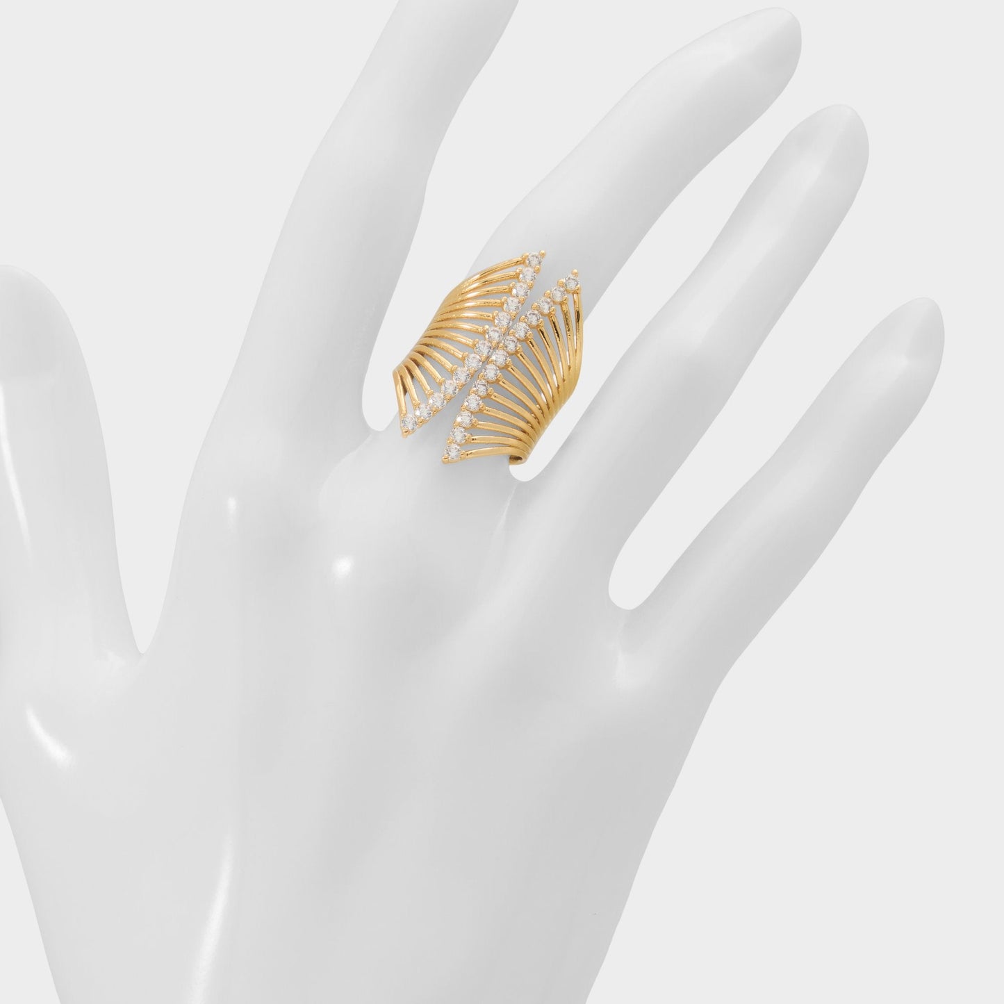 Glimmery in Gold Clear Multi - Stackable rings - Gold/clear multi
