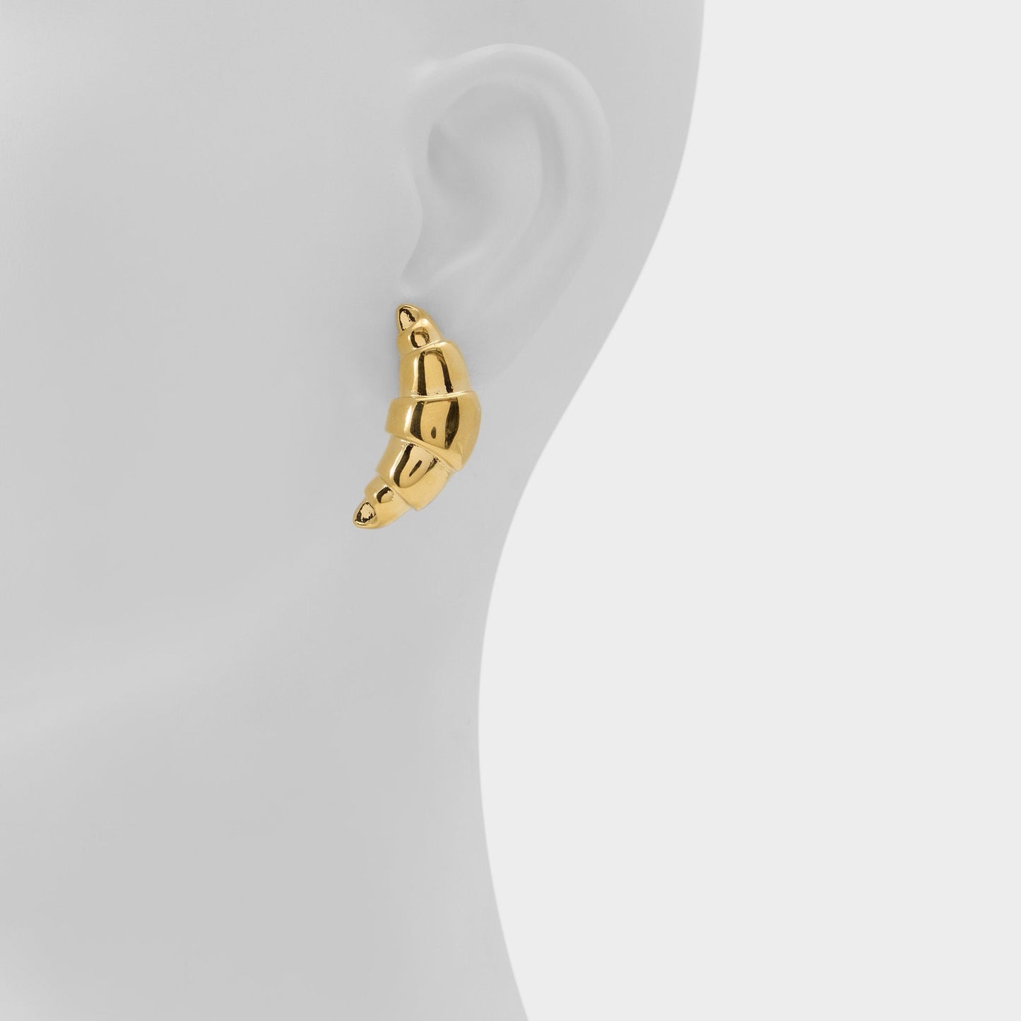 Croissants Gold Women's Stainless Steel - Button earrings - Gold
