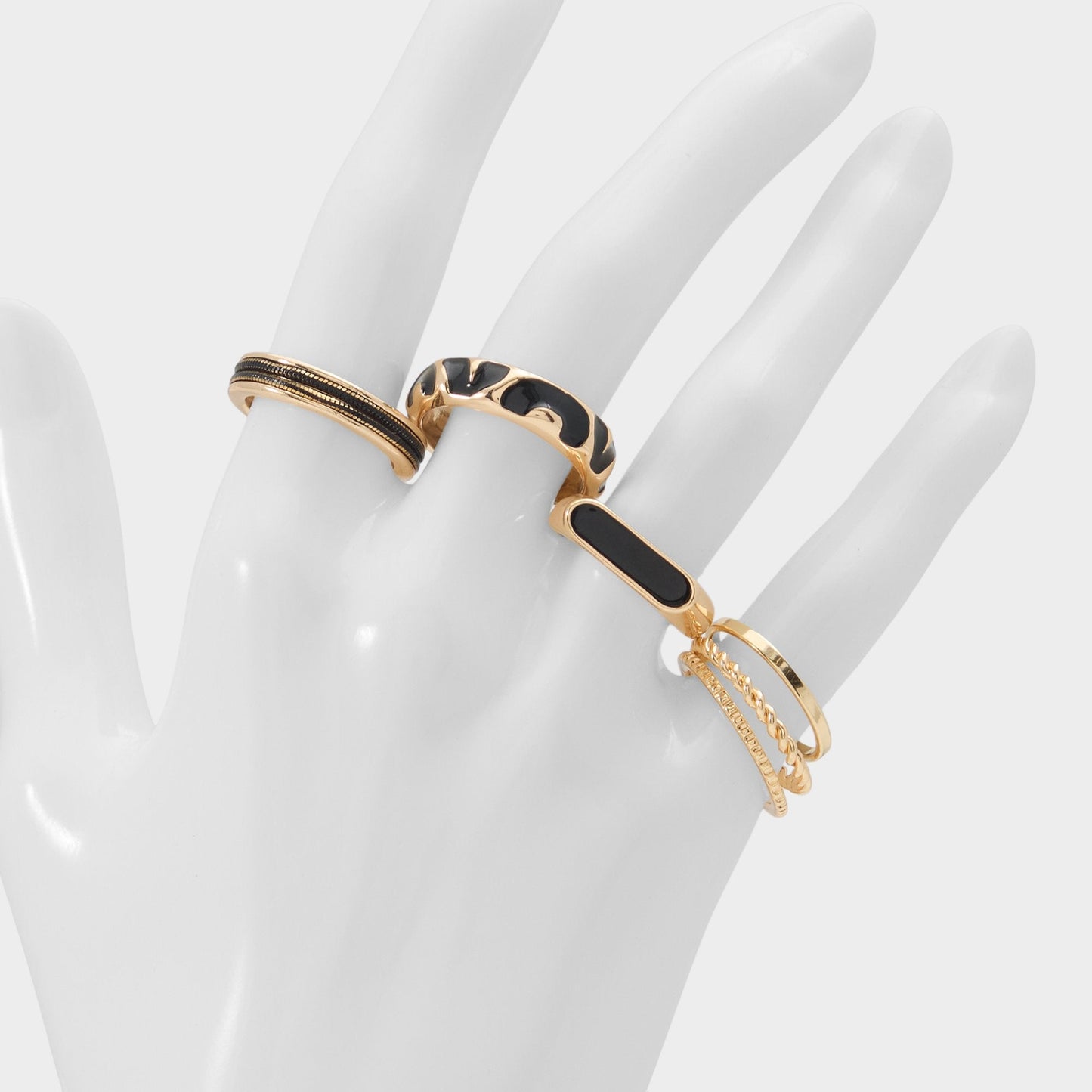 Wildora in Black Gold Multi - Stackable rings - Black/Gold Multi